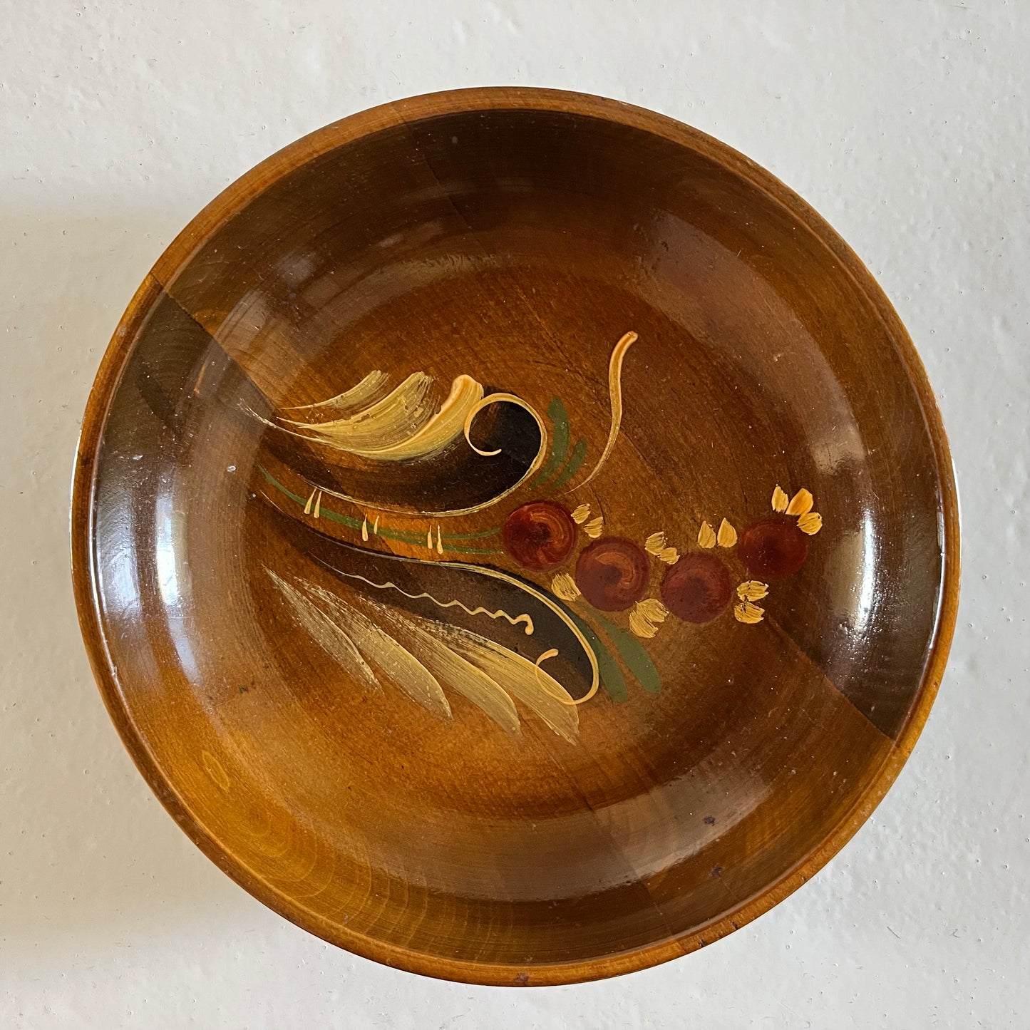 Vintage Norwegian Hand-Painted Wooden Bowls