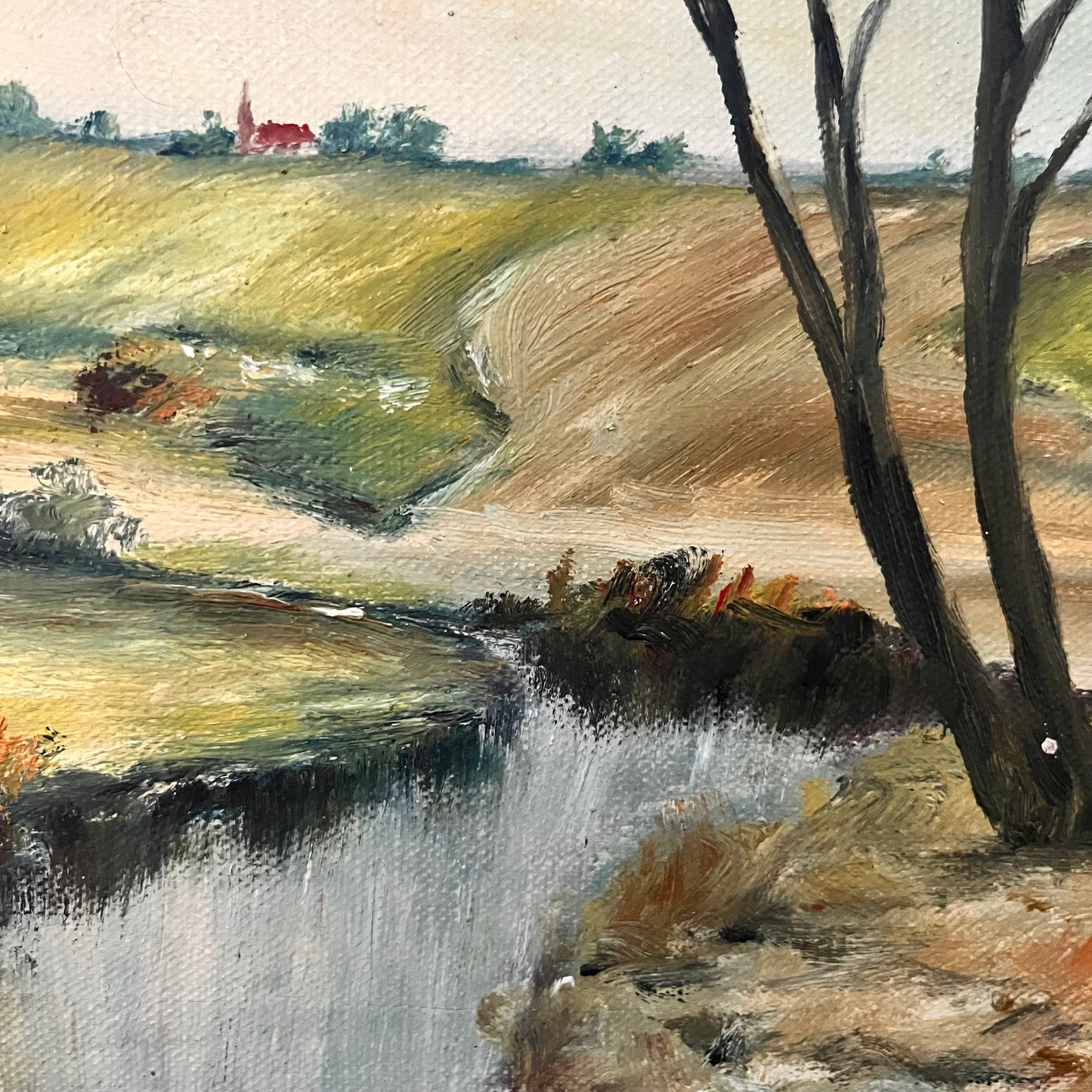 “Tranquil Stream in Early Autumn” – Original Oil Painting by Scandinavian Artist