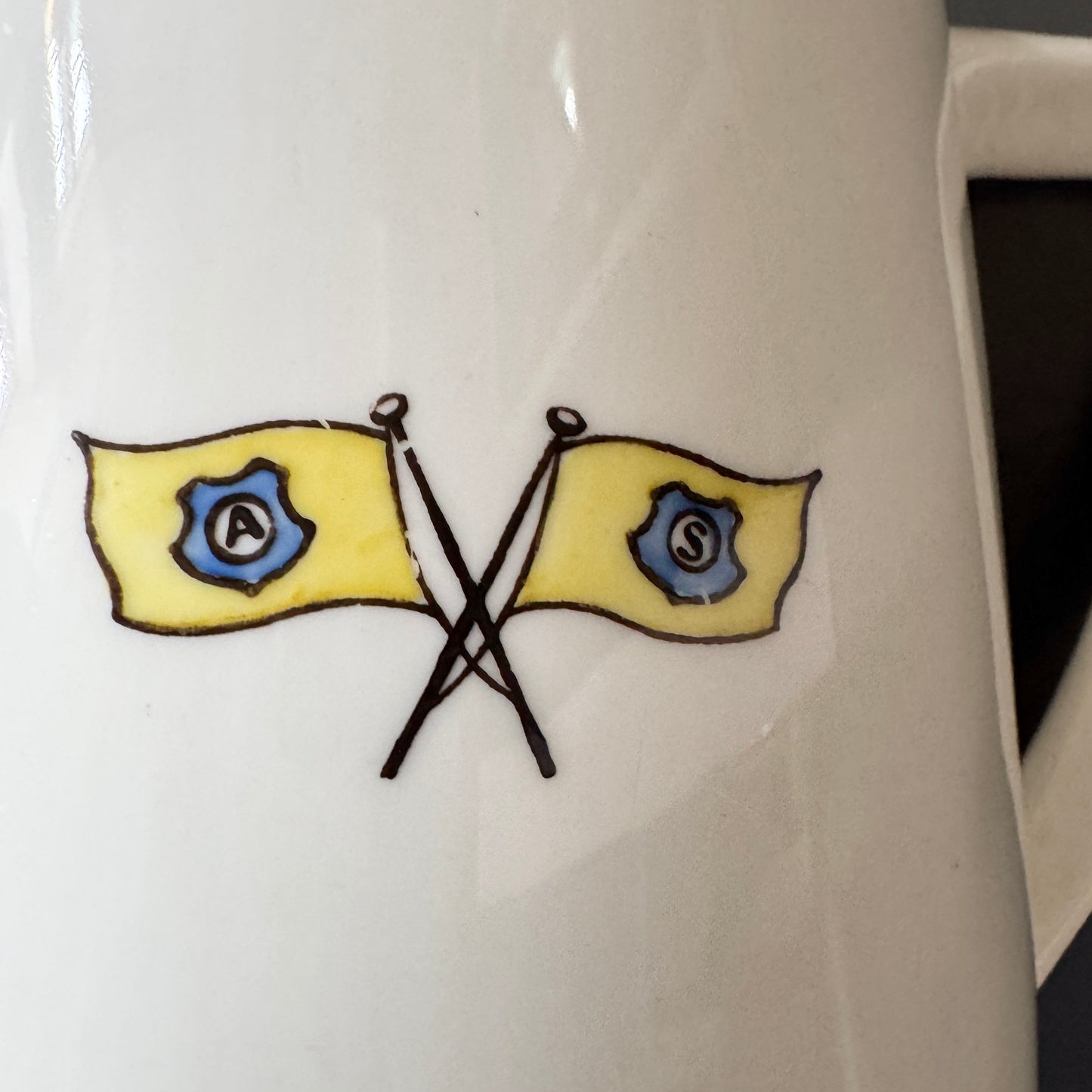 Gustavsberg for Swedish American Line. Vintage Mid-century Porcelain Pitcher.