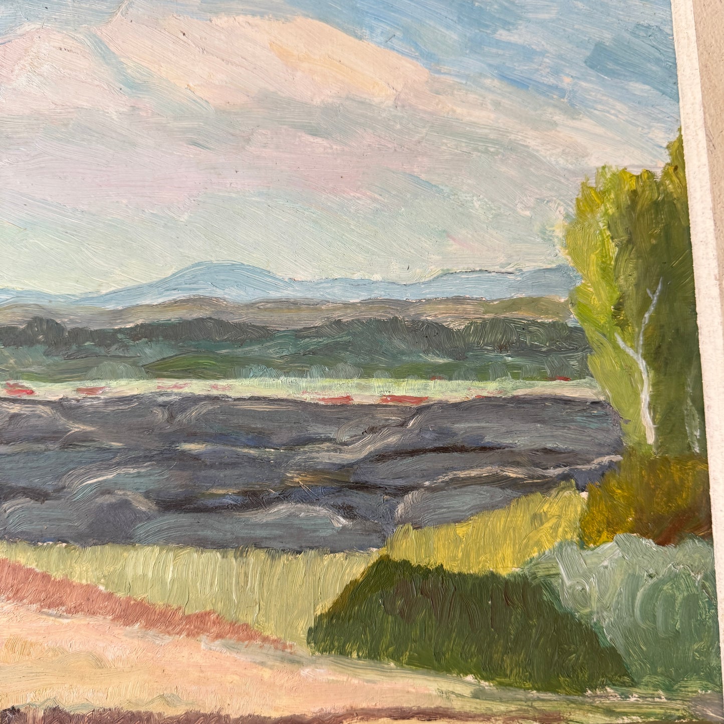 Path to the Quiet Shore 1955. Vintage Swedish Oil Painting.