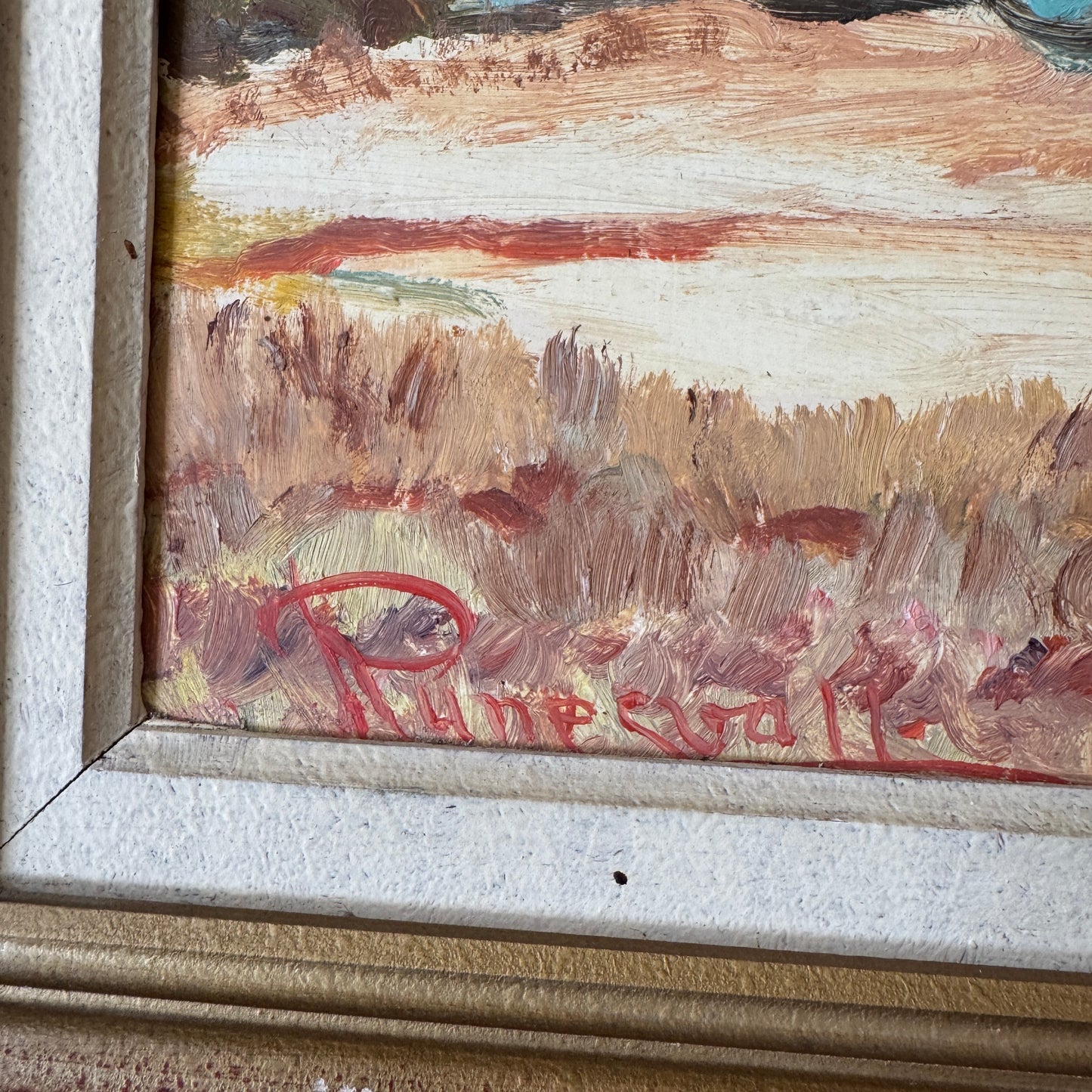 Path to the Quiet Shore 1955. Vintage Swedish Oil Painting.
