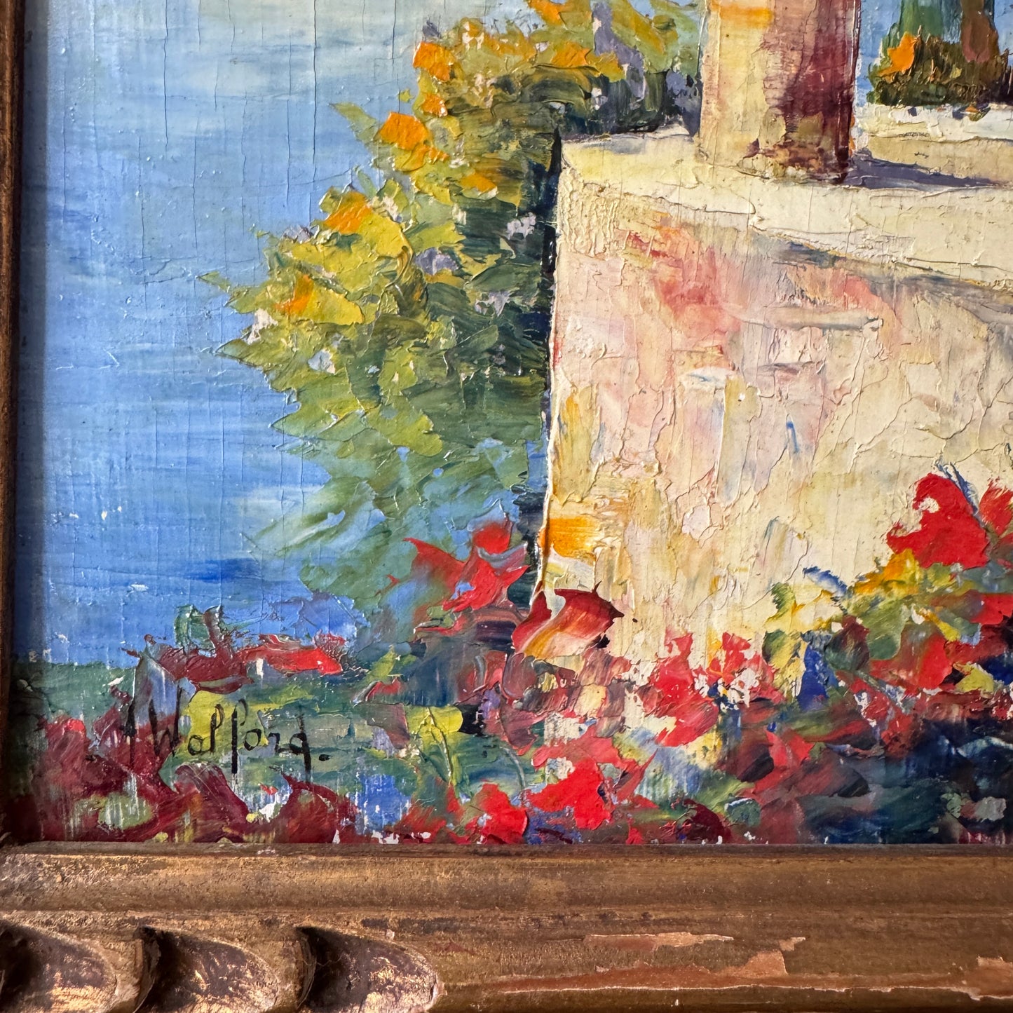Astrid Walford ca 1950s. Four Oil on Board Paintings. French Riviera