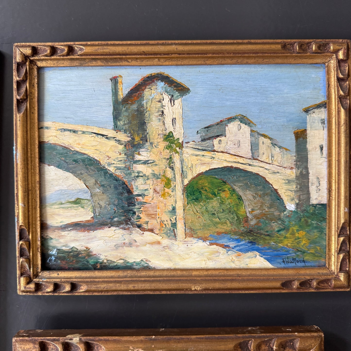 Astrid Walford ca 1950s. Four Oil on Board Paintings. French Riviera