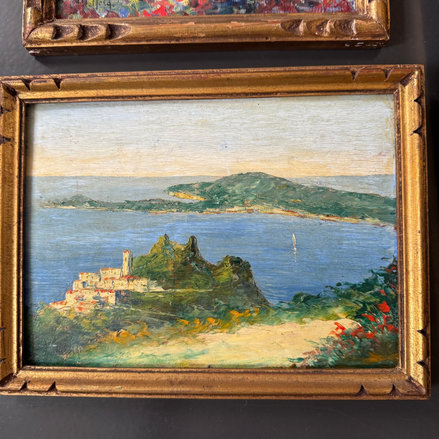 Astrid Walford ca 1950s. Four Oil on Board Paintings. French Riviera