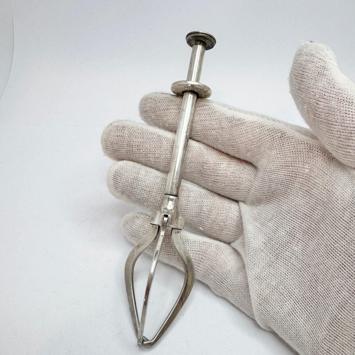 CG Hallberg, for Swedish American Line. Vintage Silver Plated Enamel Ice / Sugar Tong