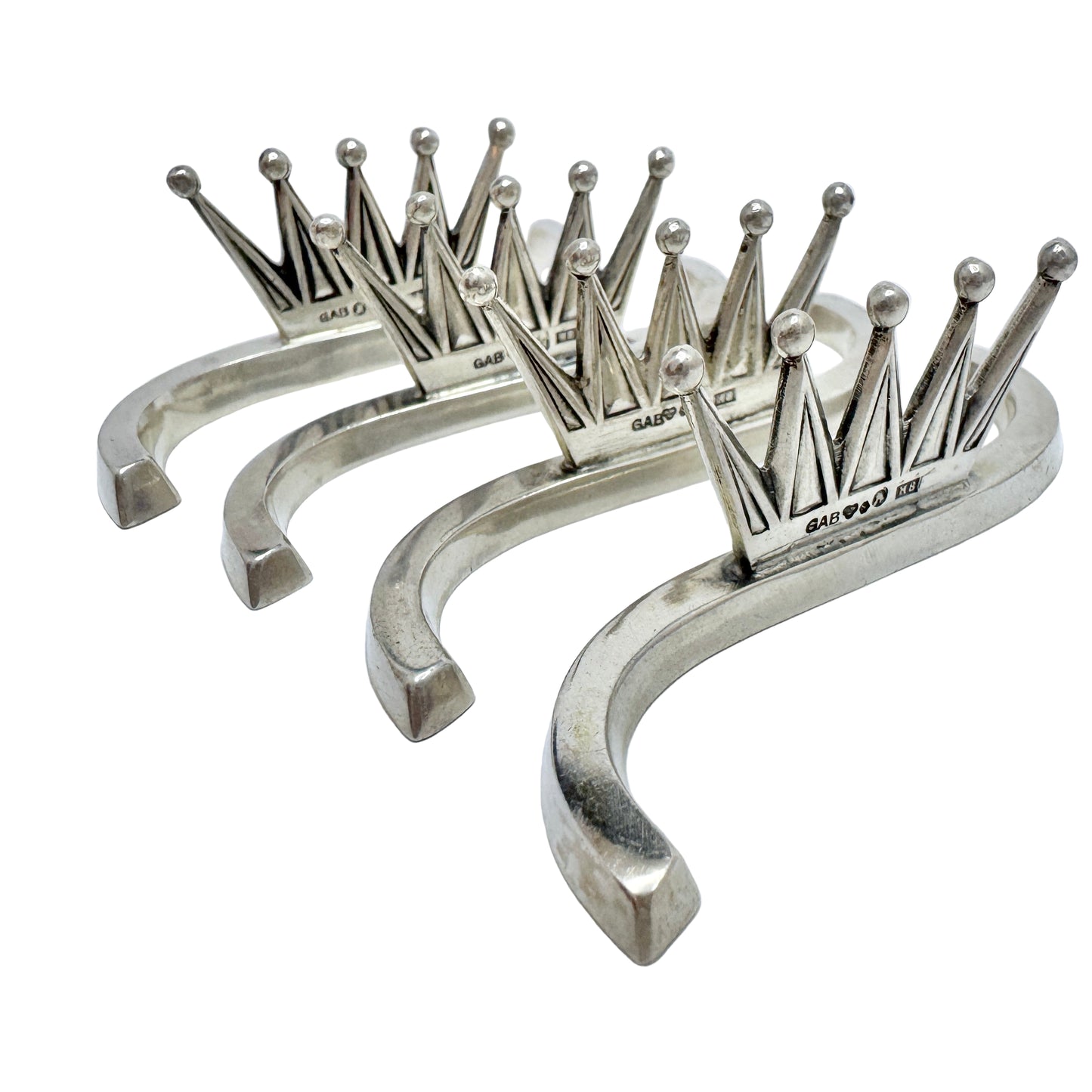 G.A.B Sweden 1934. Vintage Solid Silver Knife Rests