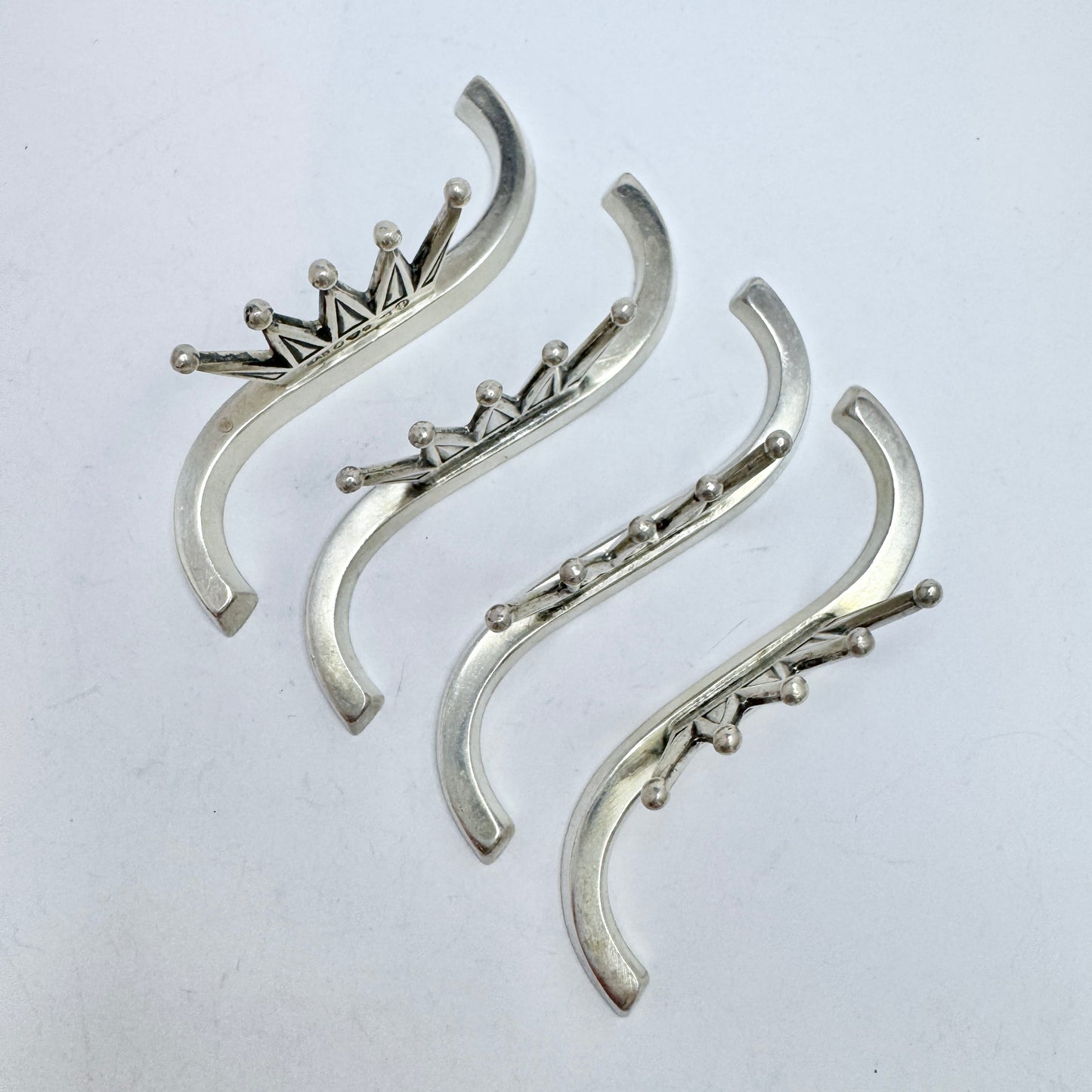 G.A.B Sweden 1934. Vintage Solid Silver Knife Rests