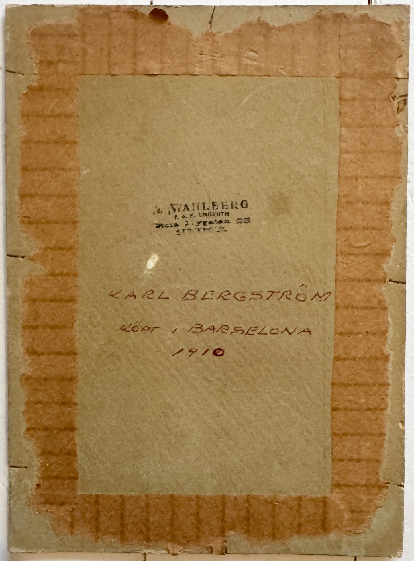 Barcelona 1901. Antique Watercolor by C.G Hellström