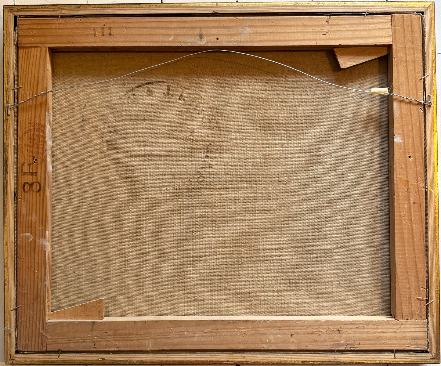 Barcelona 1952. Vintage Modernist Oil Painting by Swedish Artist Jacues Sund