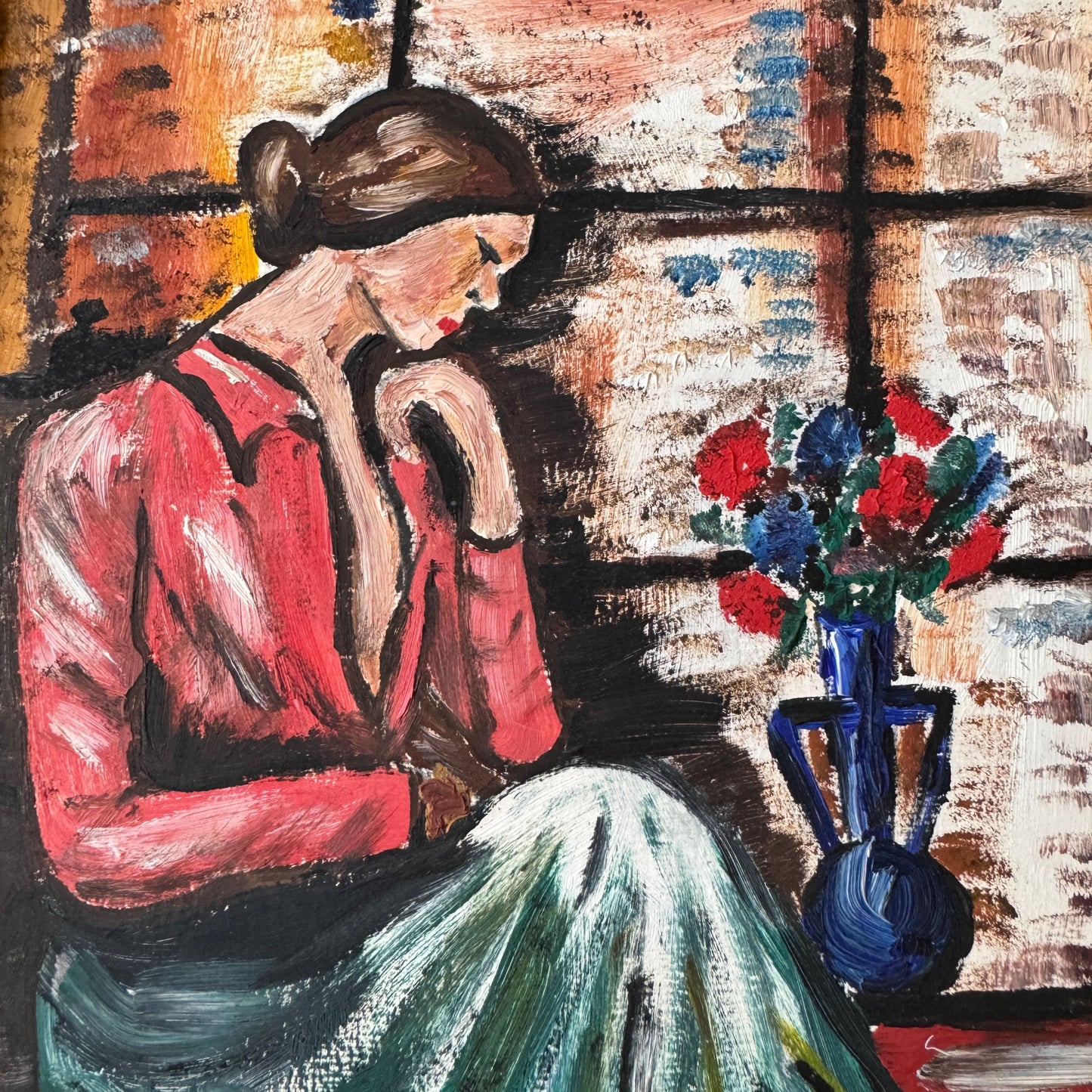 A Moment Within. Vintage Swedish Oil Painting 1977.