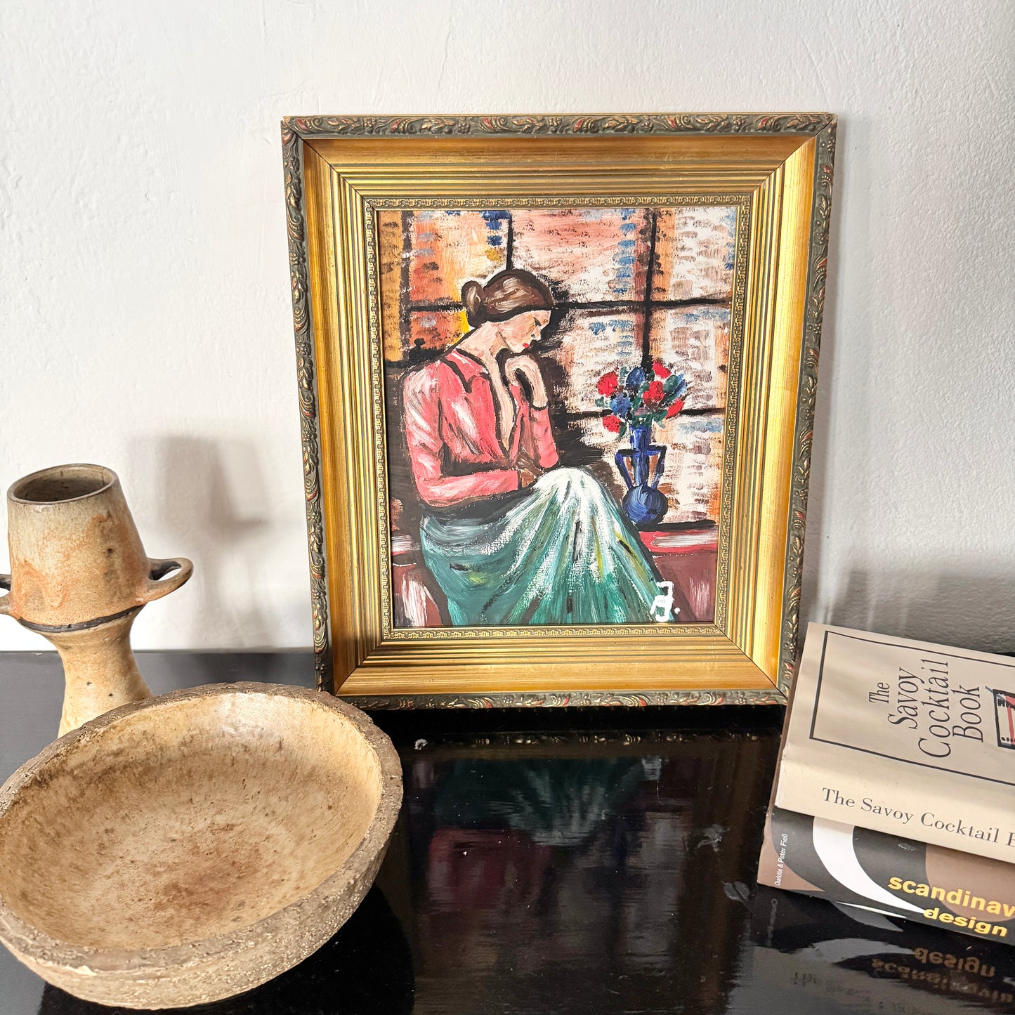 A Moment Within. Vintage Swedish Oil Painting 1977.