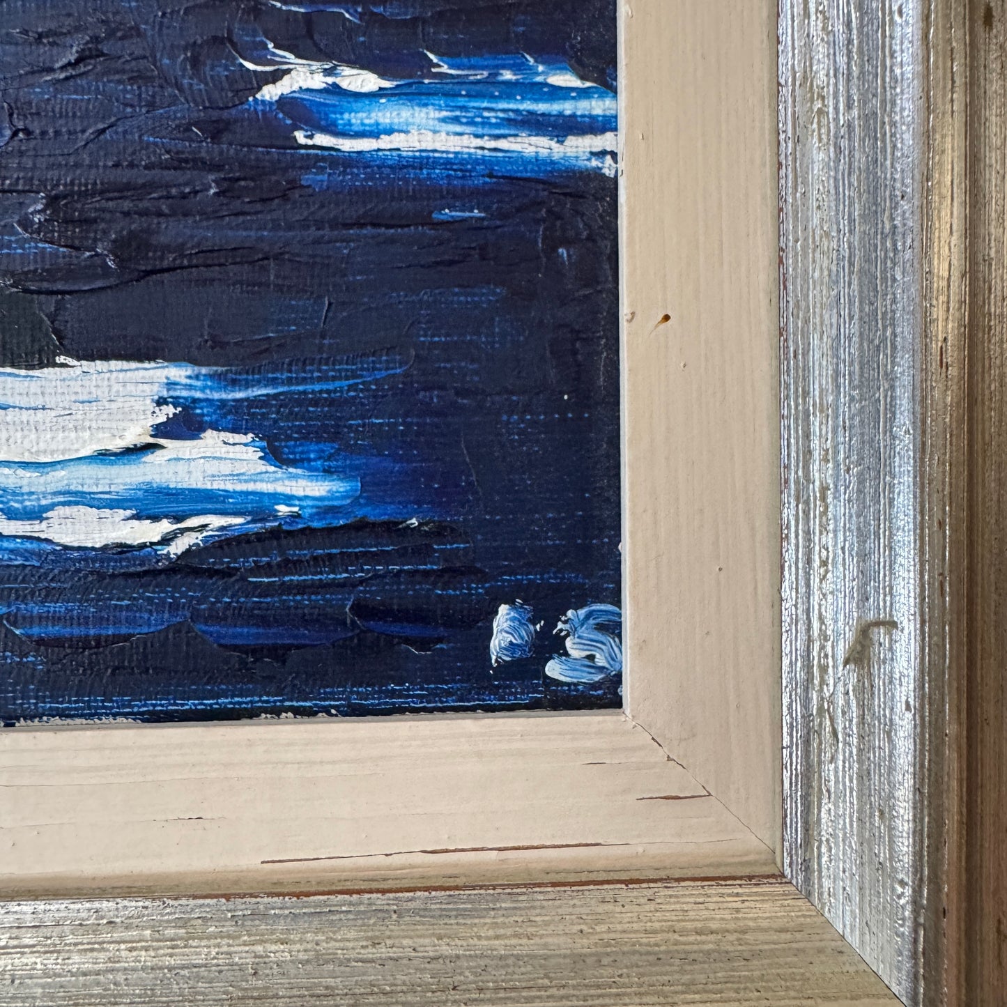 Moonlit Voyage. Vintage Swedish Oil Painting.