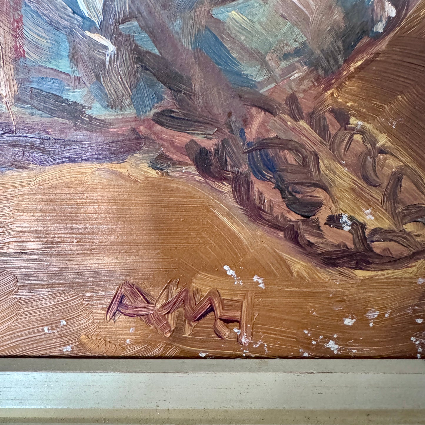 The Fisherman’s Corner. Vintage Swedish oil Painting.