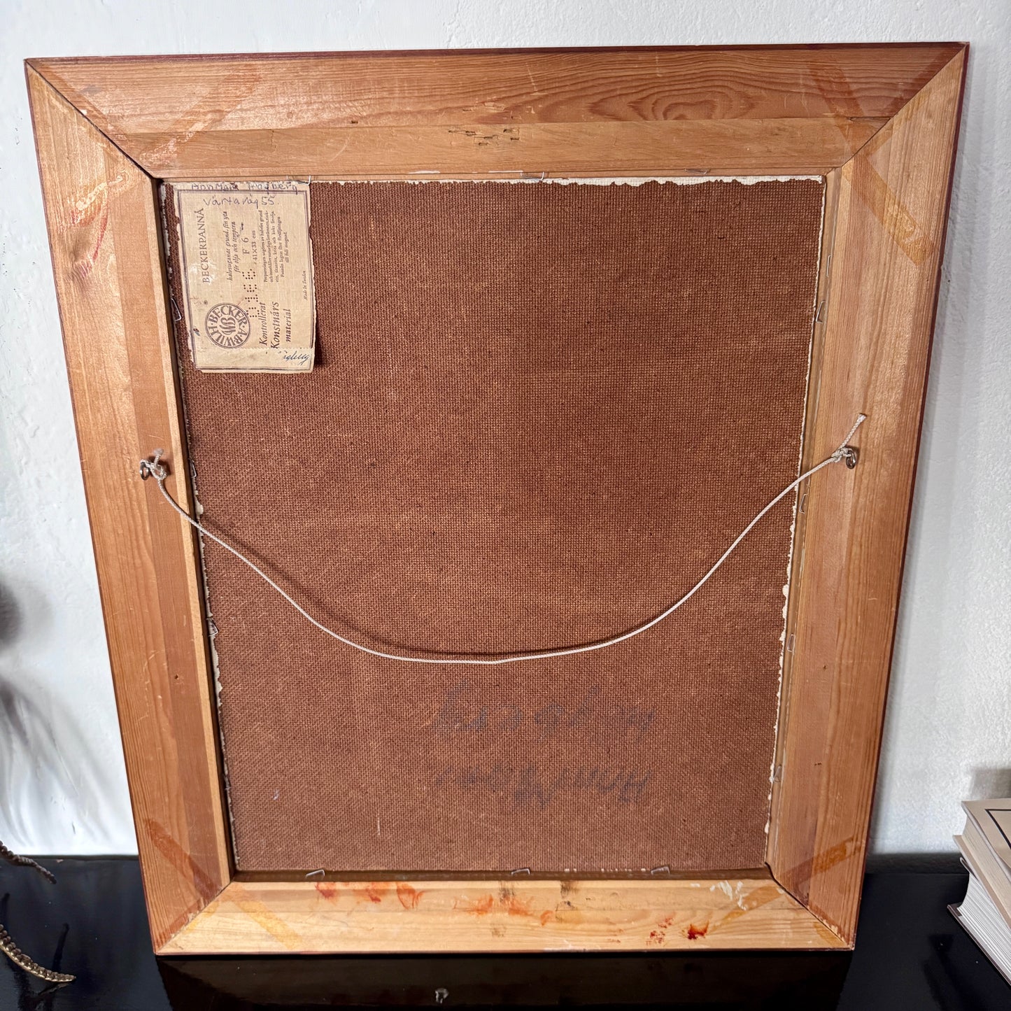 The Fisherman’s Corner. Vintage Swedish oil Painting.