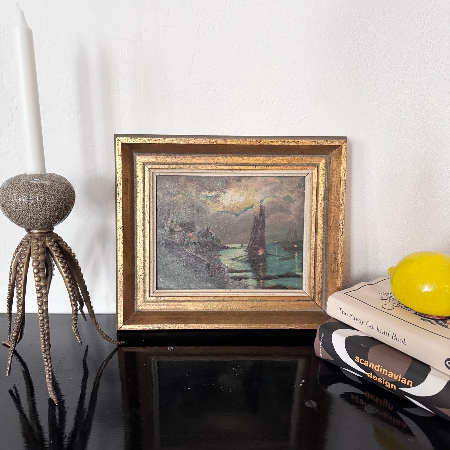 Early Morning Start. Antique Swedish Oil Painting