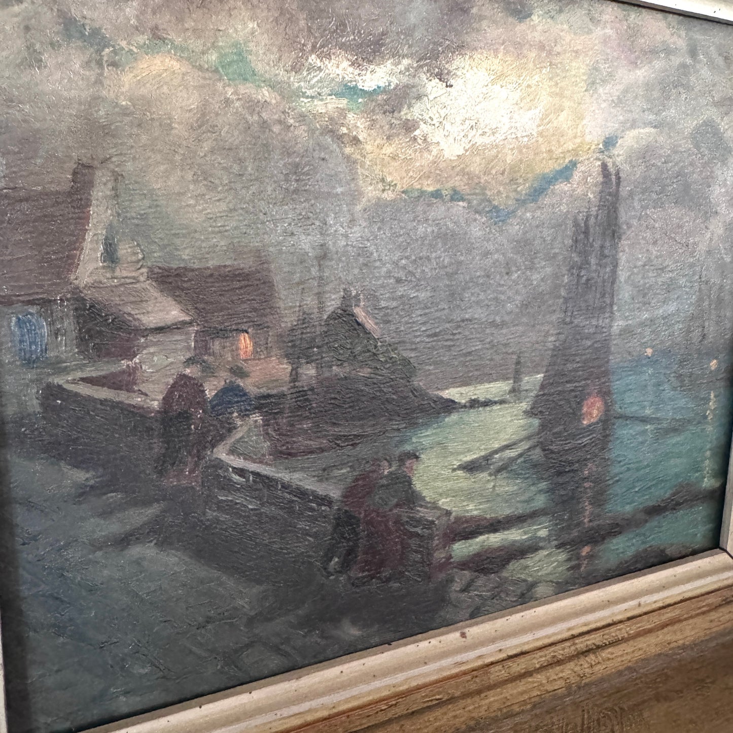 Early Morning Start. Antique Swedish Oil Painting