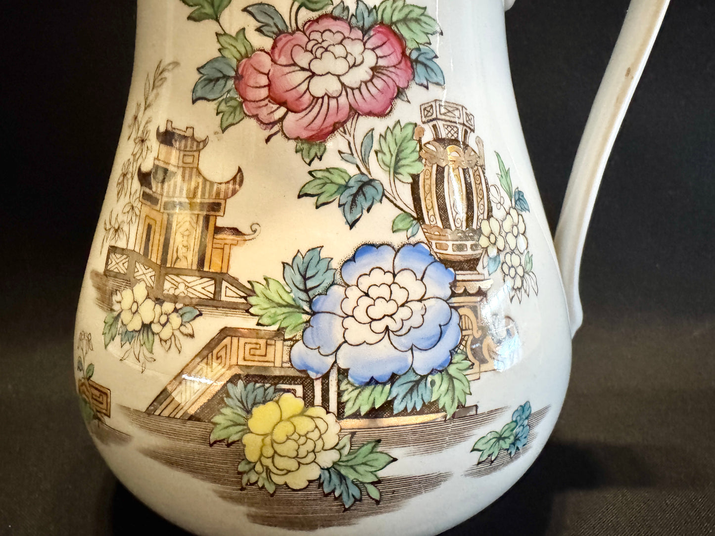 Rörstrand, Sweden late 1800s. Large Antique Summer Lemonade Pitcher