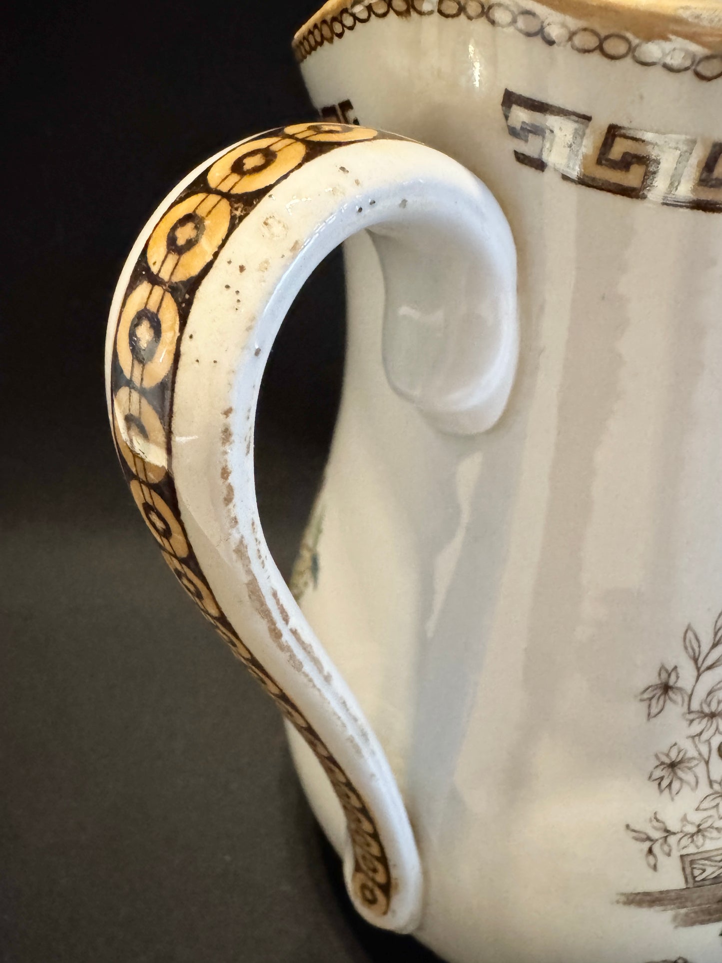 Rörstrand, Sweden late 1800s. Large Antique Summer Lemonade Pitcher