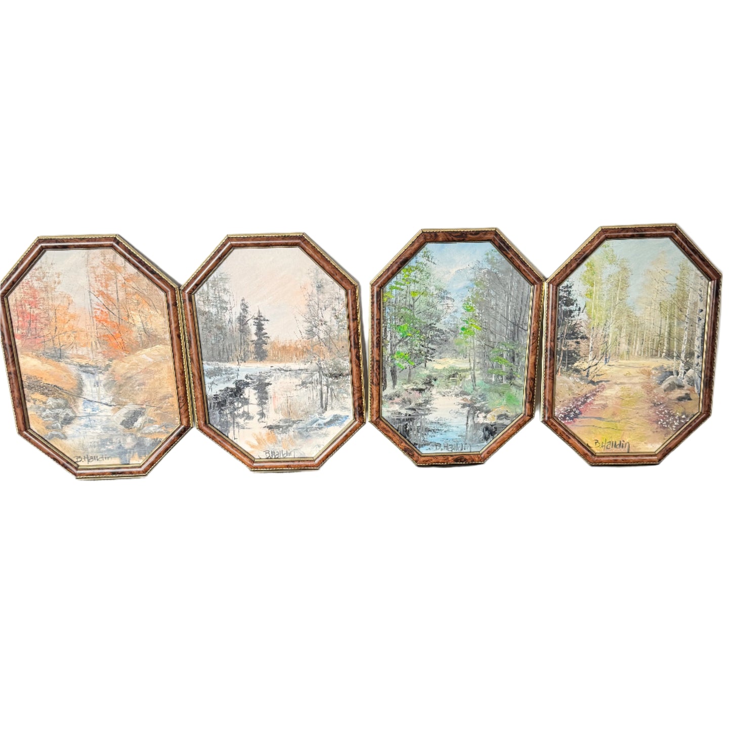 The Four Seasons. Vintage Swedish Oil Paintings