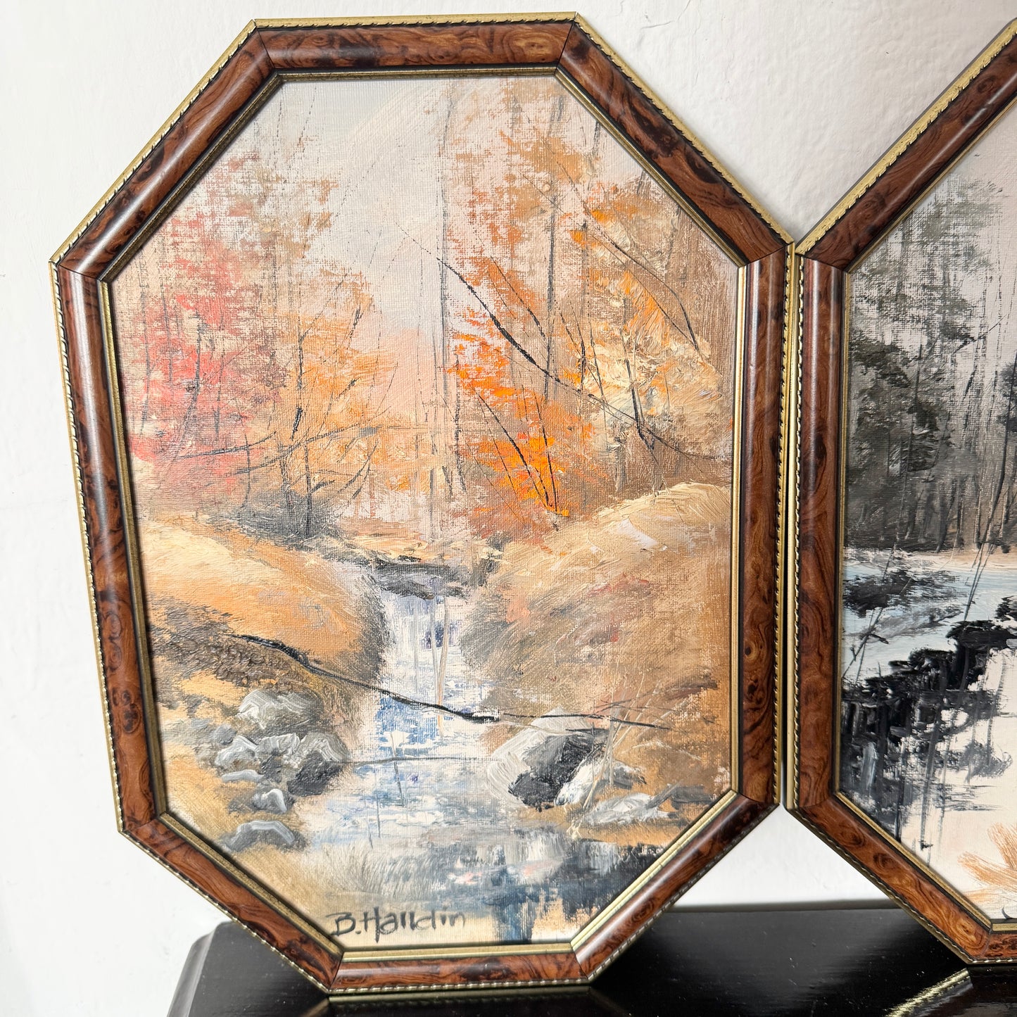 The Four Seasons. Vintage Swedish Oil Paintings