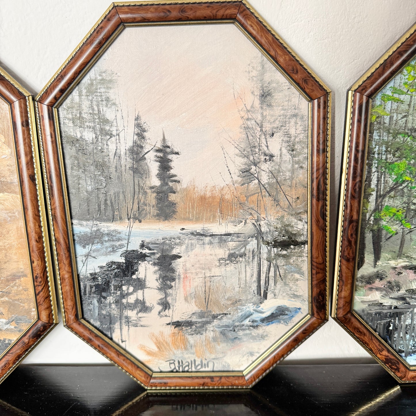 The Four Seasons. Vintage Swedish Oil Paintings