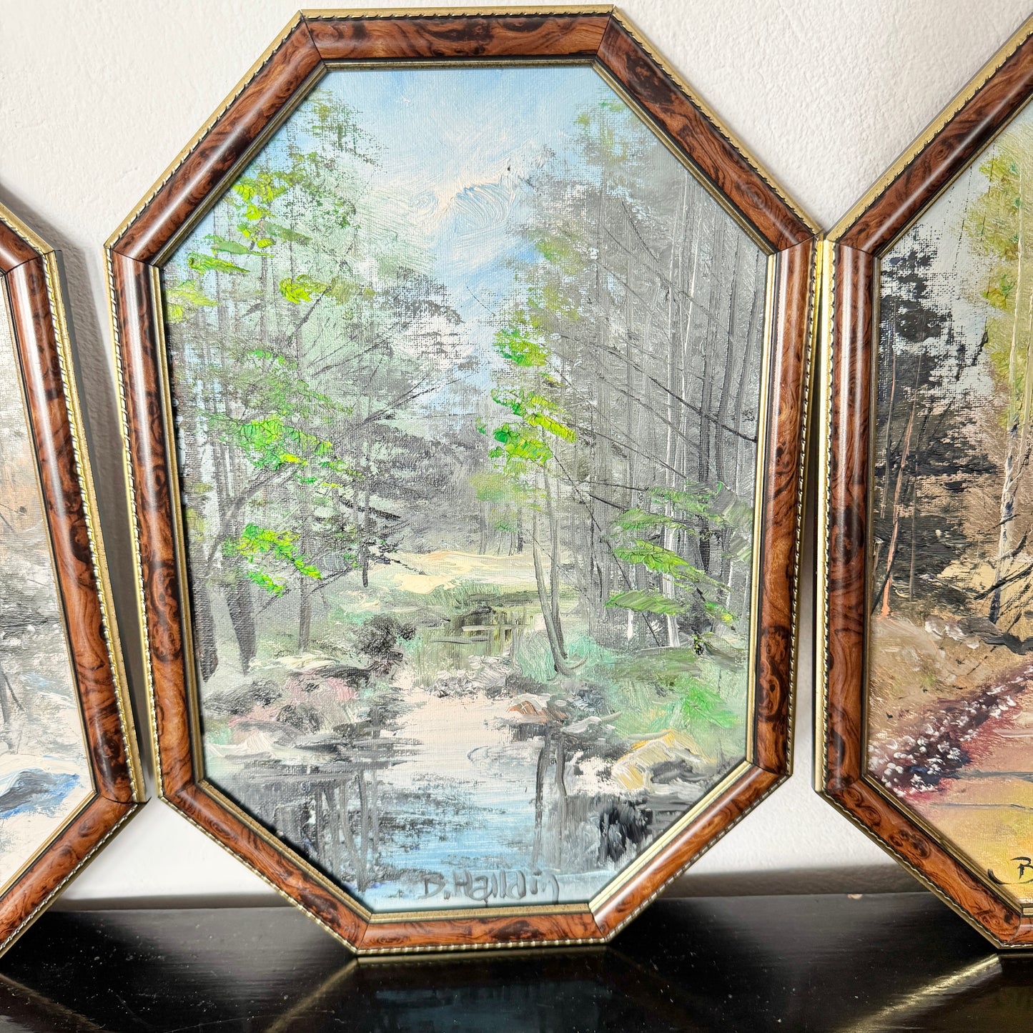 The Four Seasons. Vintage Swedish Oil Paintings