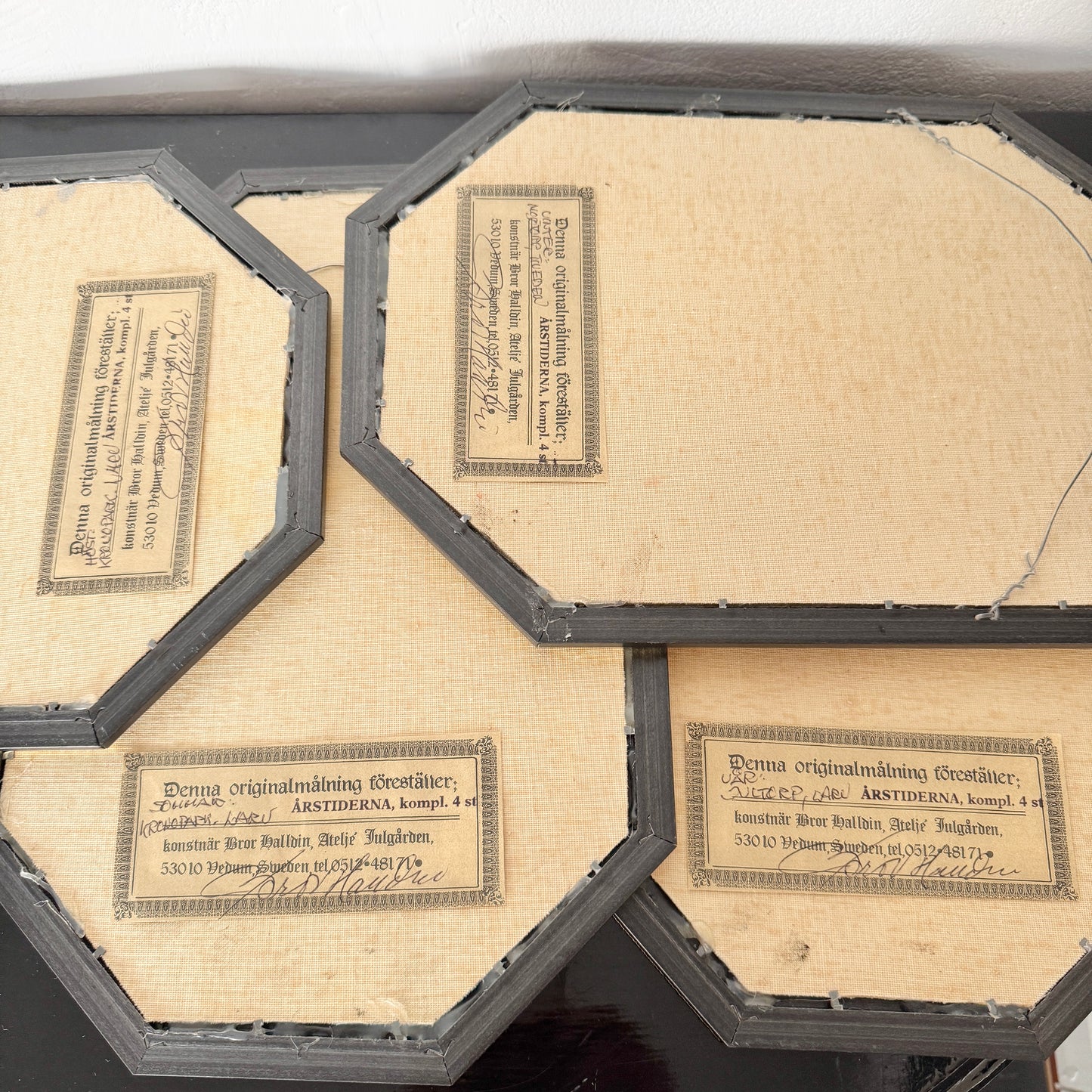 The Four Seasons. Vintage Swedish Oil Paintings by Bror Halldin