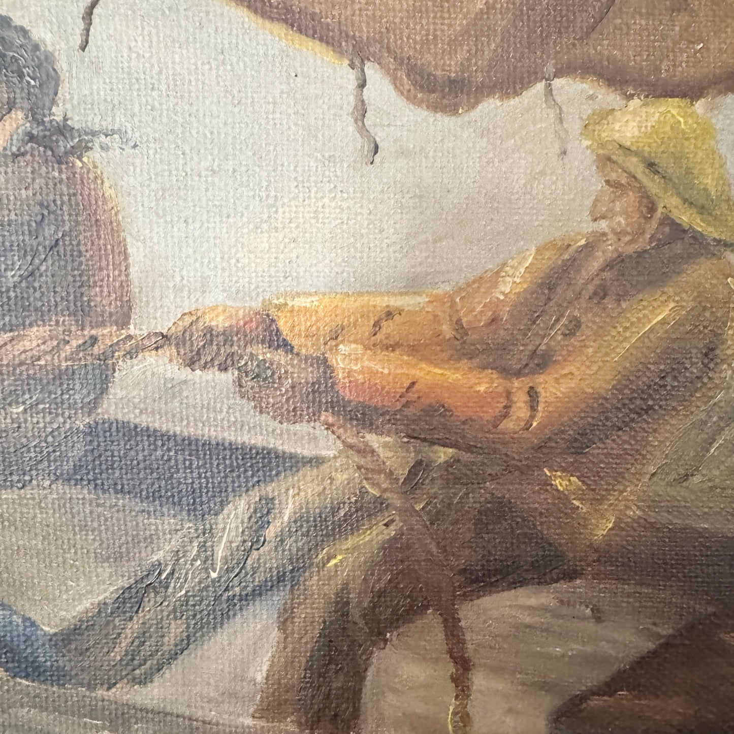 Braving the Swell 1928. Vintage Swedish Oil Painting.