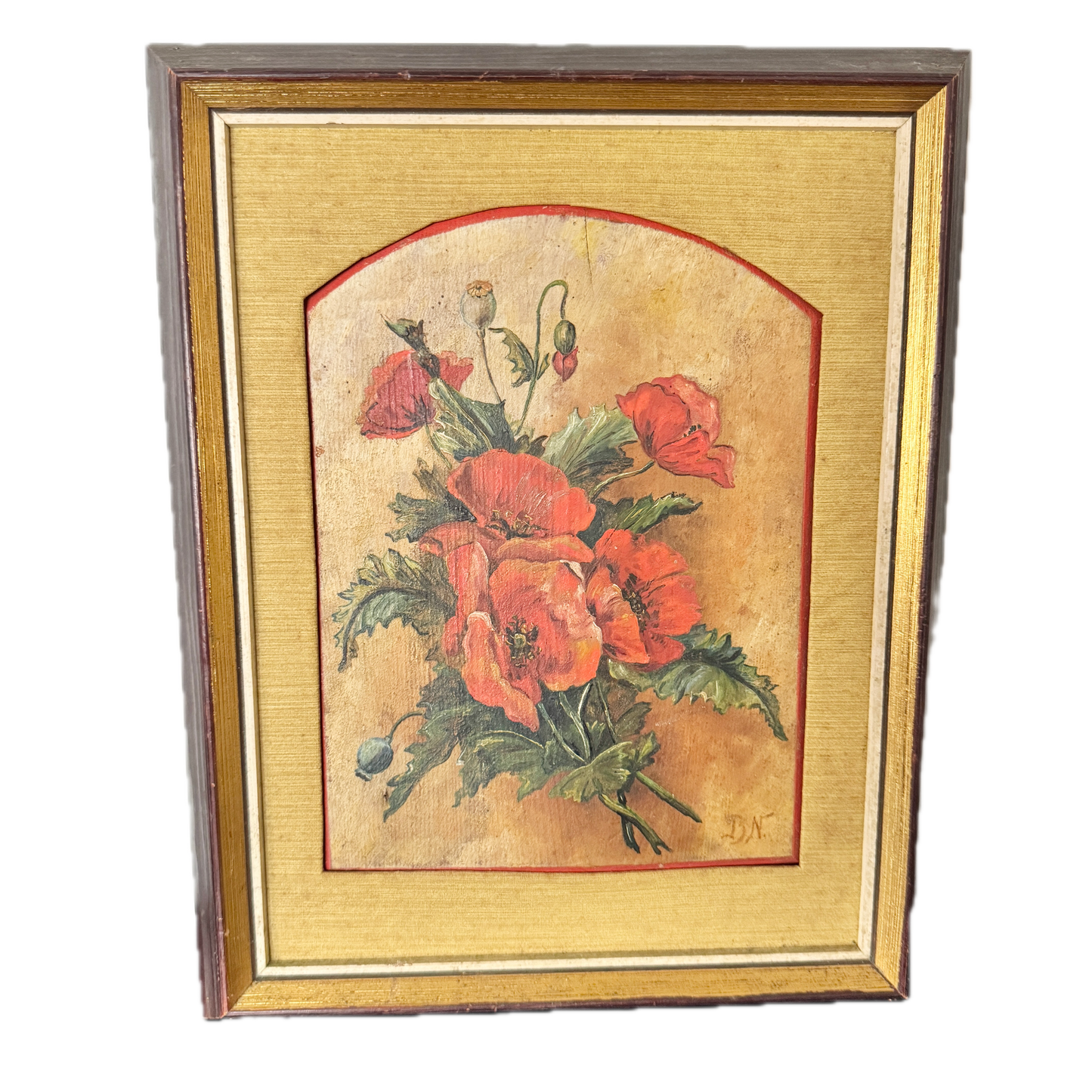 The Poppy Bouquet. Vintage Swedish Oil Painting