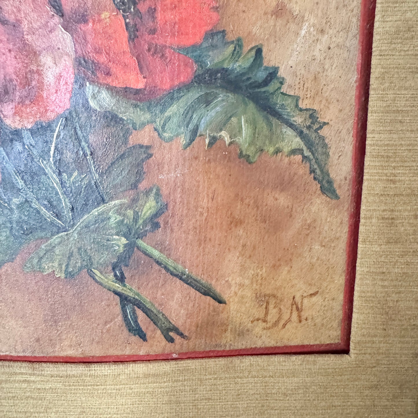 The Poppy Bouquet. Vintage Swedish Oil Painting