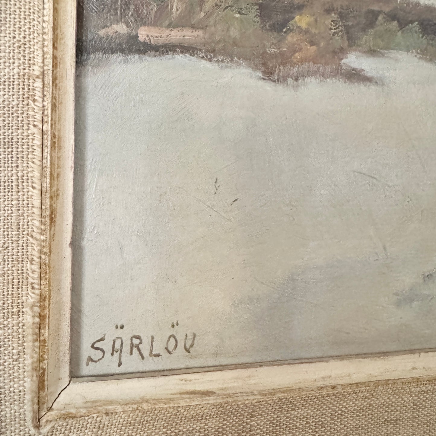 Early Snow 1950. Vintage Swedish Oil Painting