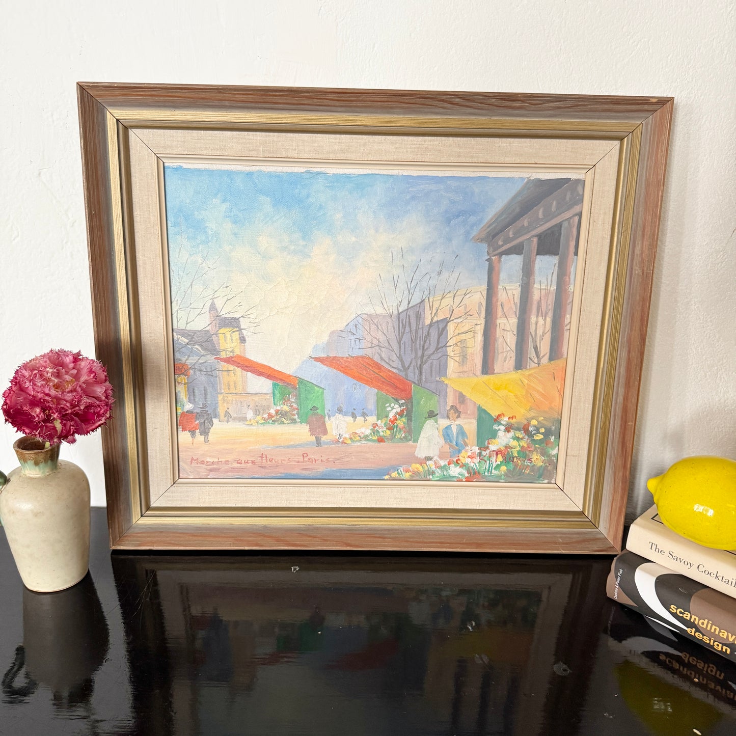 Paris in Bloom. 1956. Vintage Oil Painting.
