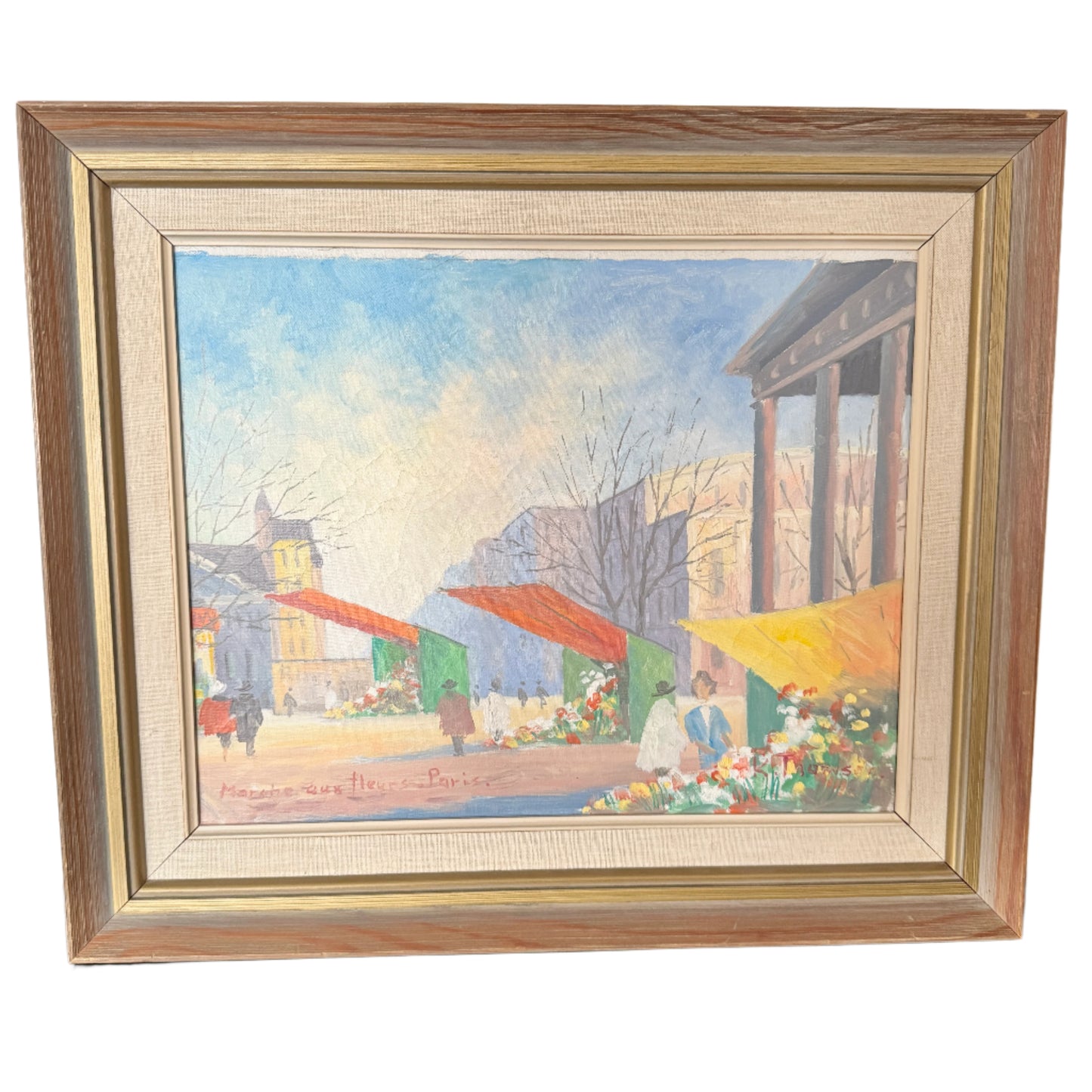 Paris in Bloom. 1956. Vintage Oil Painting.