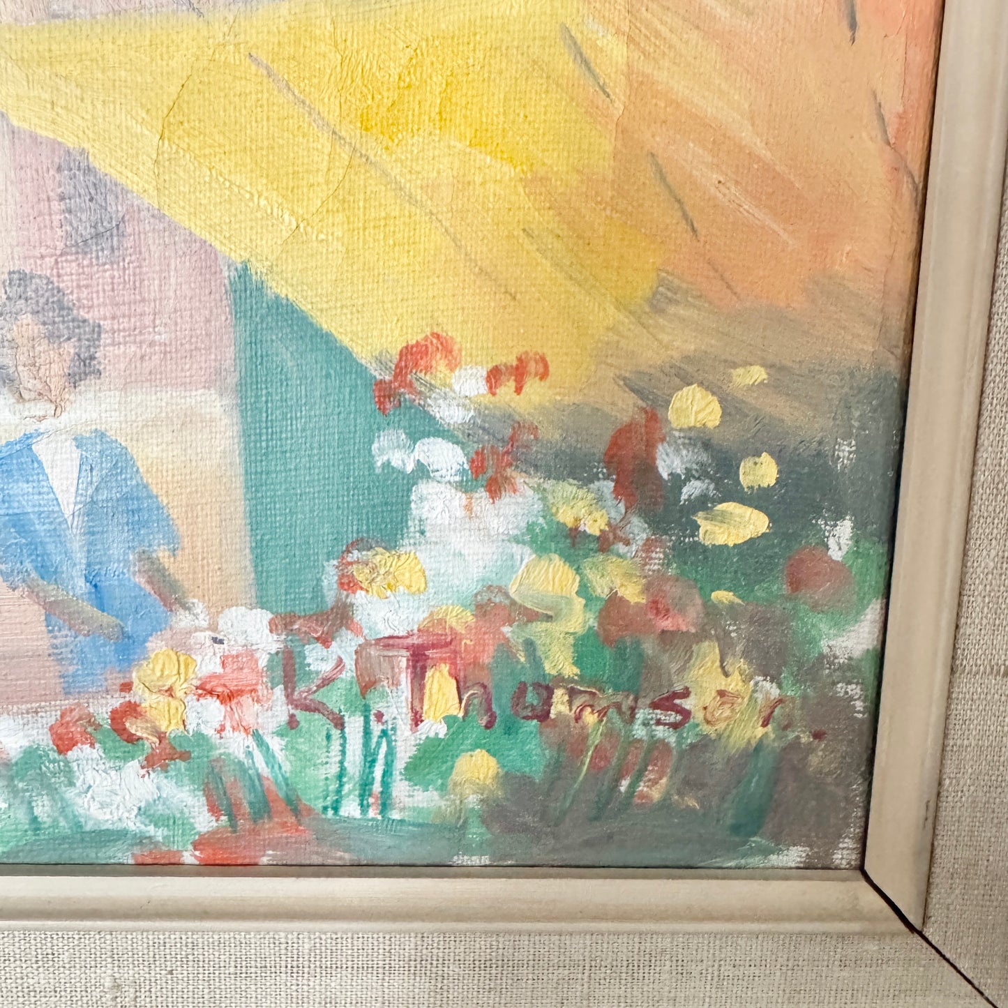 Paris in Bloom. 1956. Vintage Oil Painting.