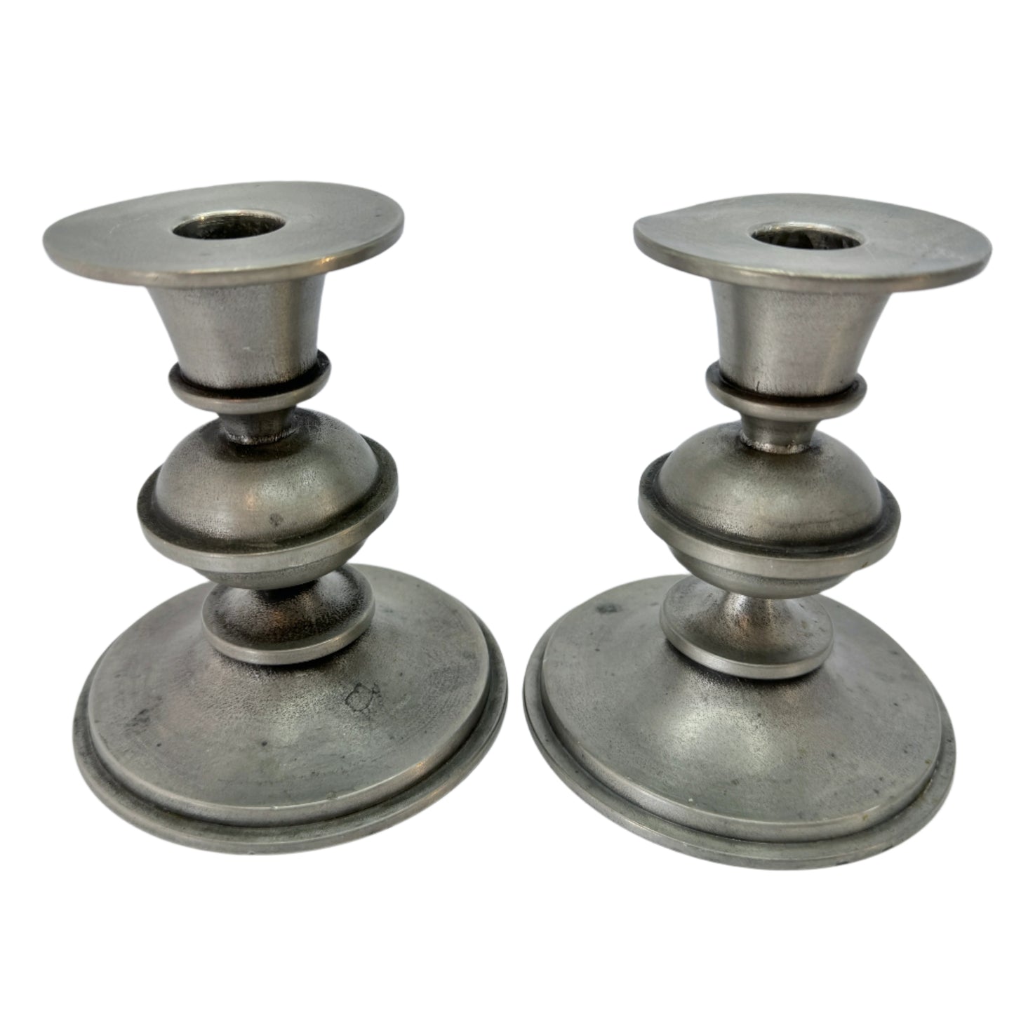 Edvin Ollers for Schreuder & Olsson, Sweden 1955. Vintage Mid-century Pewter Candlesticks