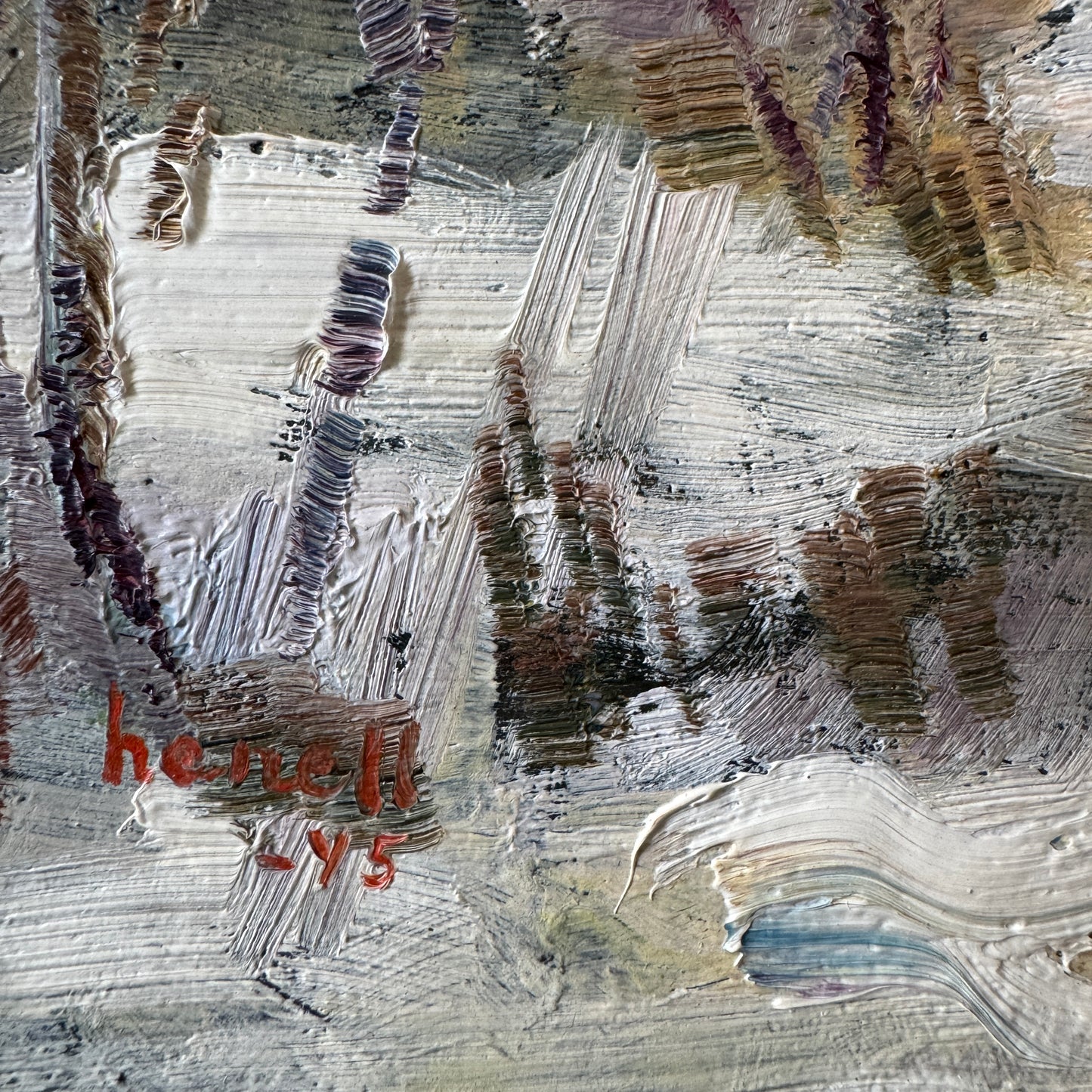 Frozen Marchland 1945. Vintage Swedish Oil Painting.