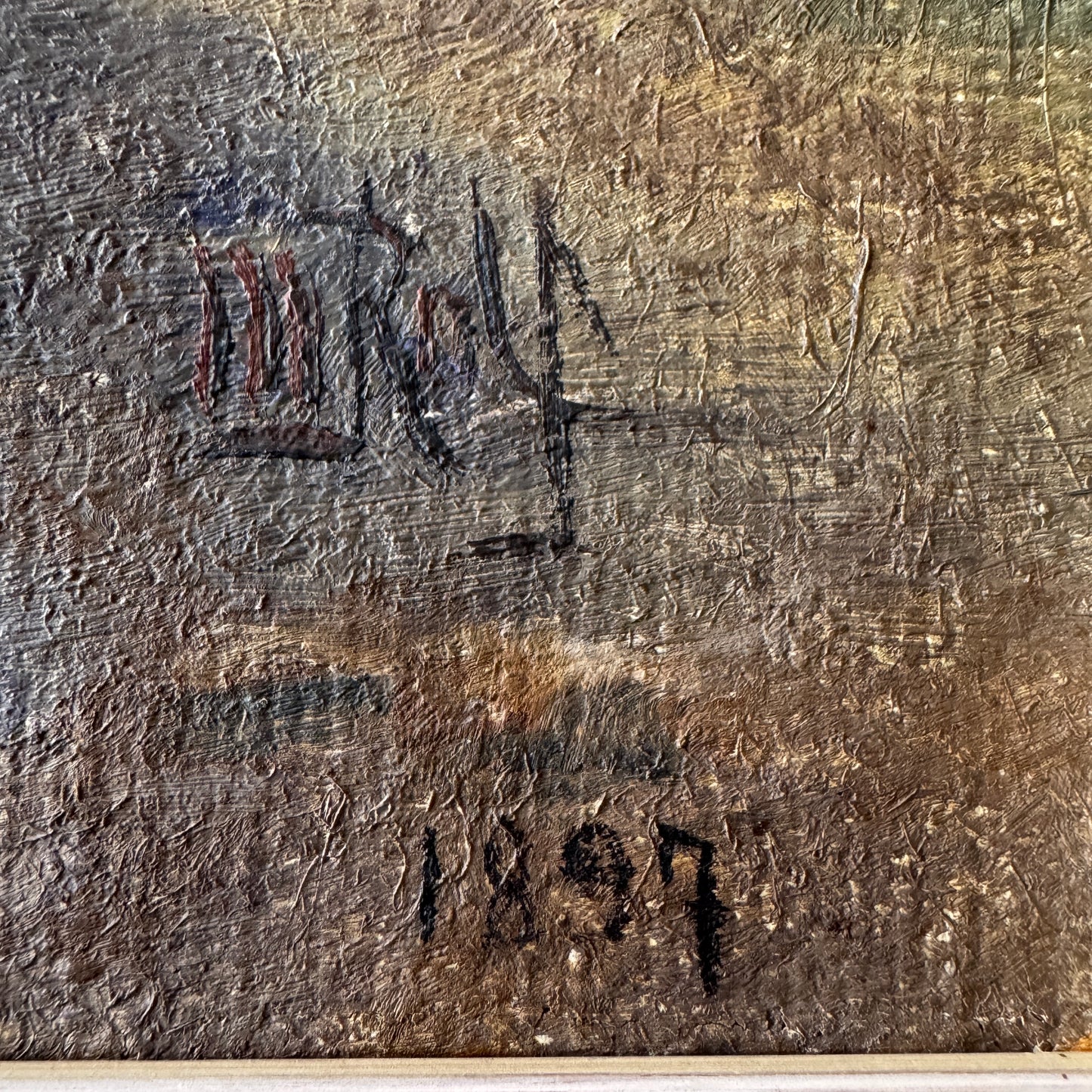 Dawn or Danger 1897. Antique Swedish Oil Painting