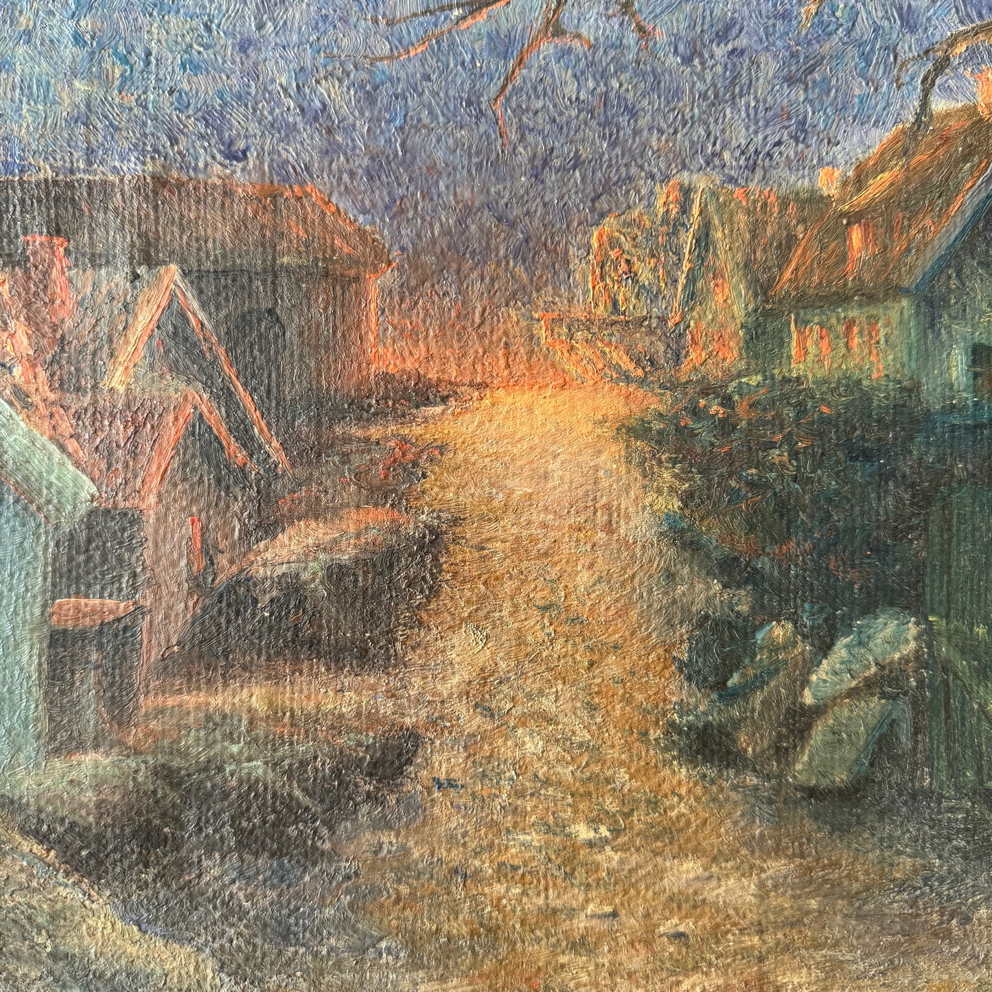 Dawn or Danger 1897. Antique Swedish Oil Painting