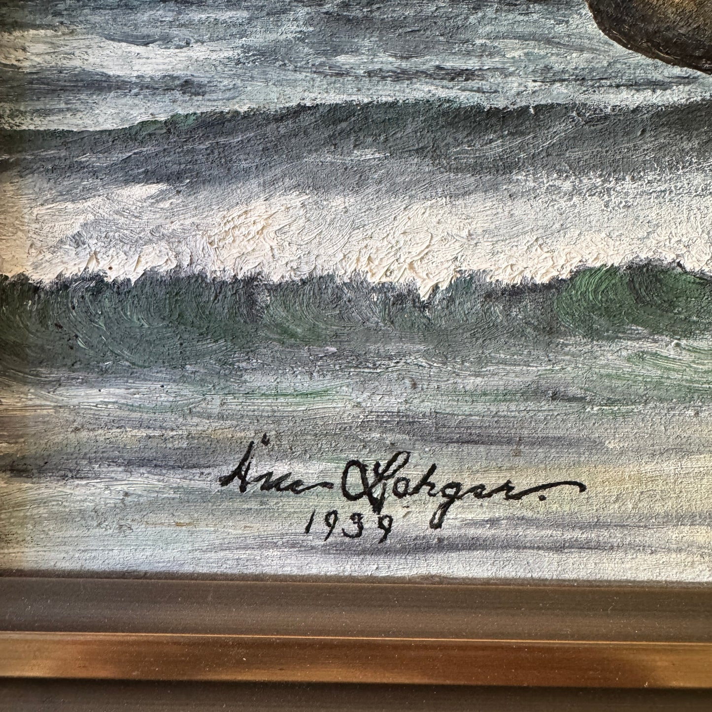 Stranded 1939. Vintage Swedish Oil Painting.
