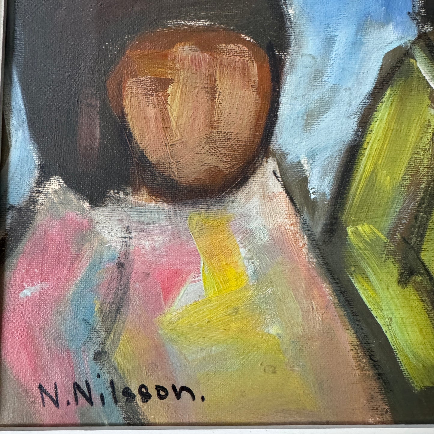 Good Friends. Vintage Swedish Oil Painting.