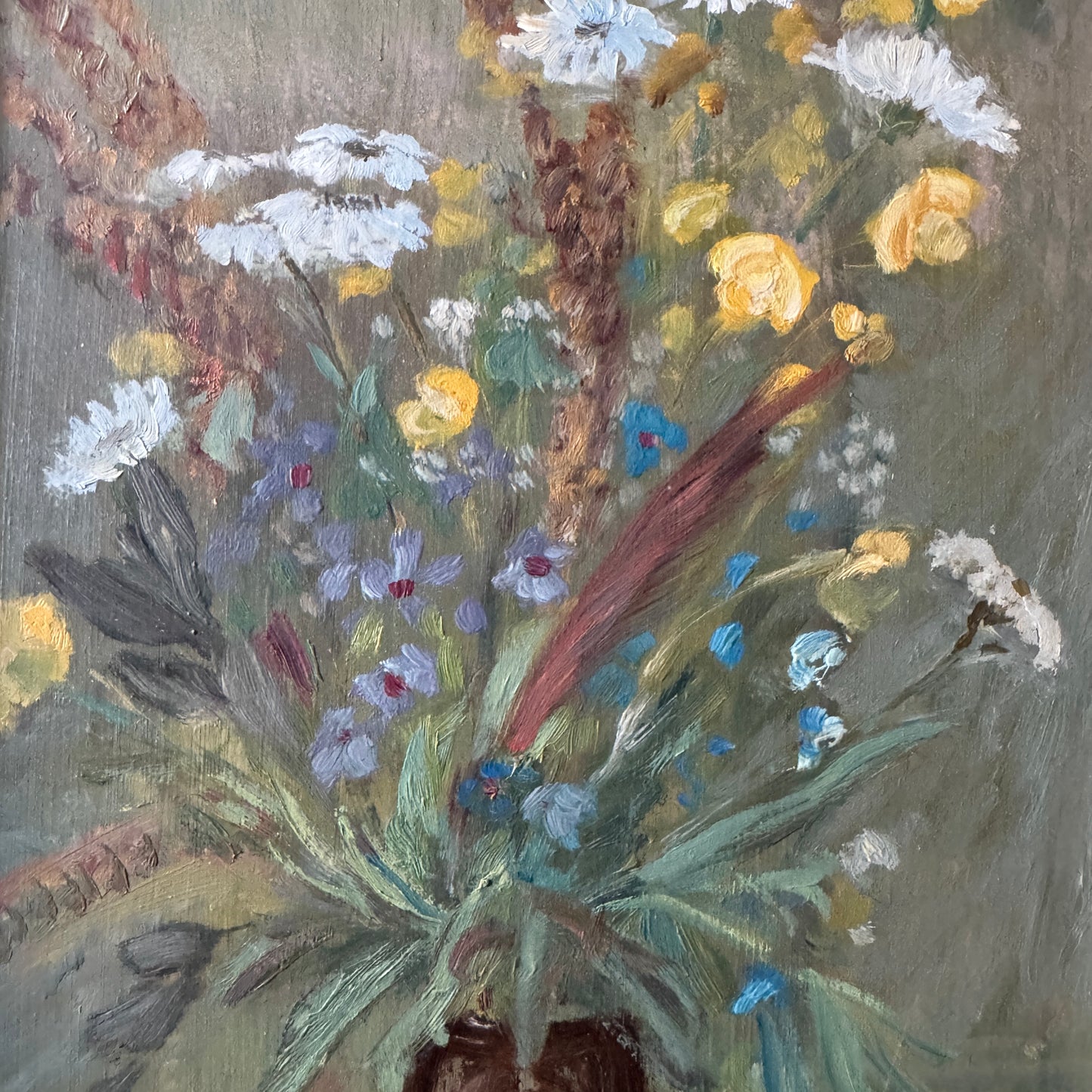 Summer Bouquet. Vintage Swedish Oil Painting.