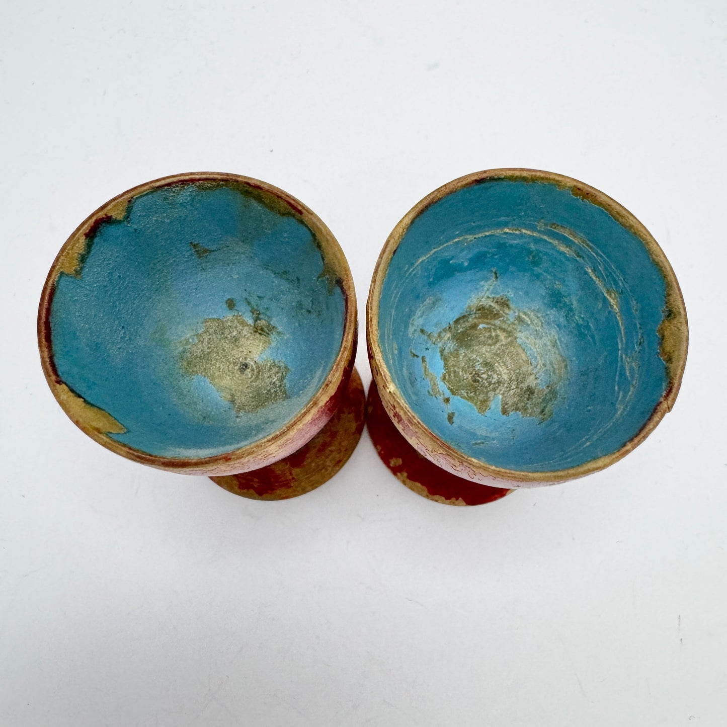 Sweden 1800s. Pair of Folk Art Egg Cups.