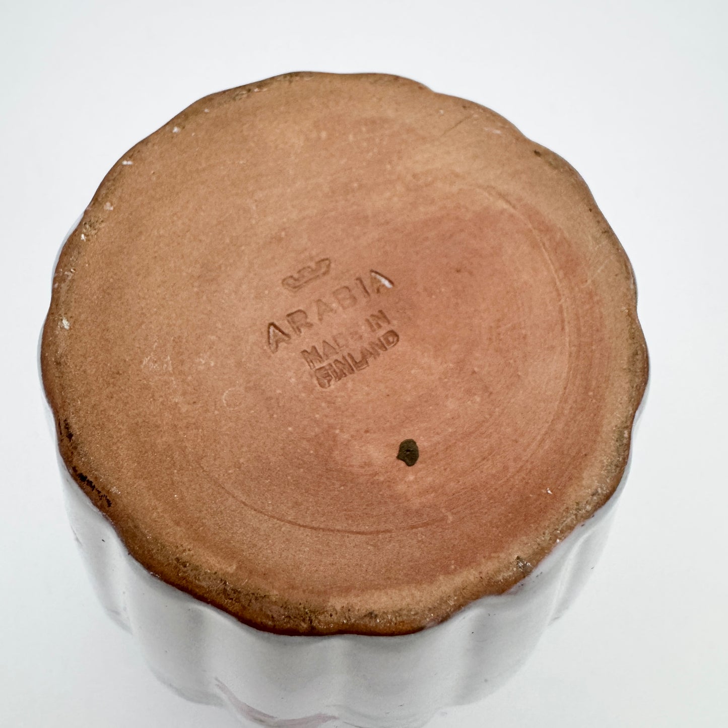 Arabia, Finland 1960s. Vintage Floral Stoneware Vase.
