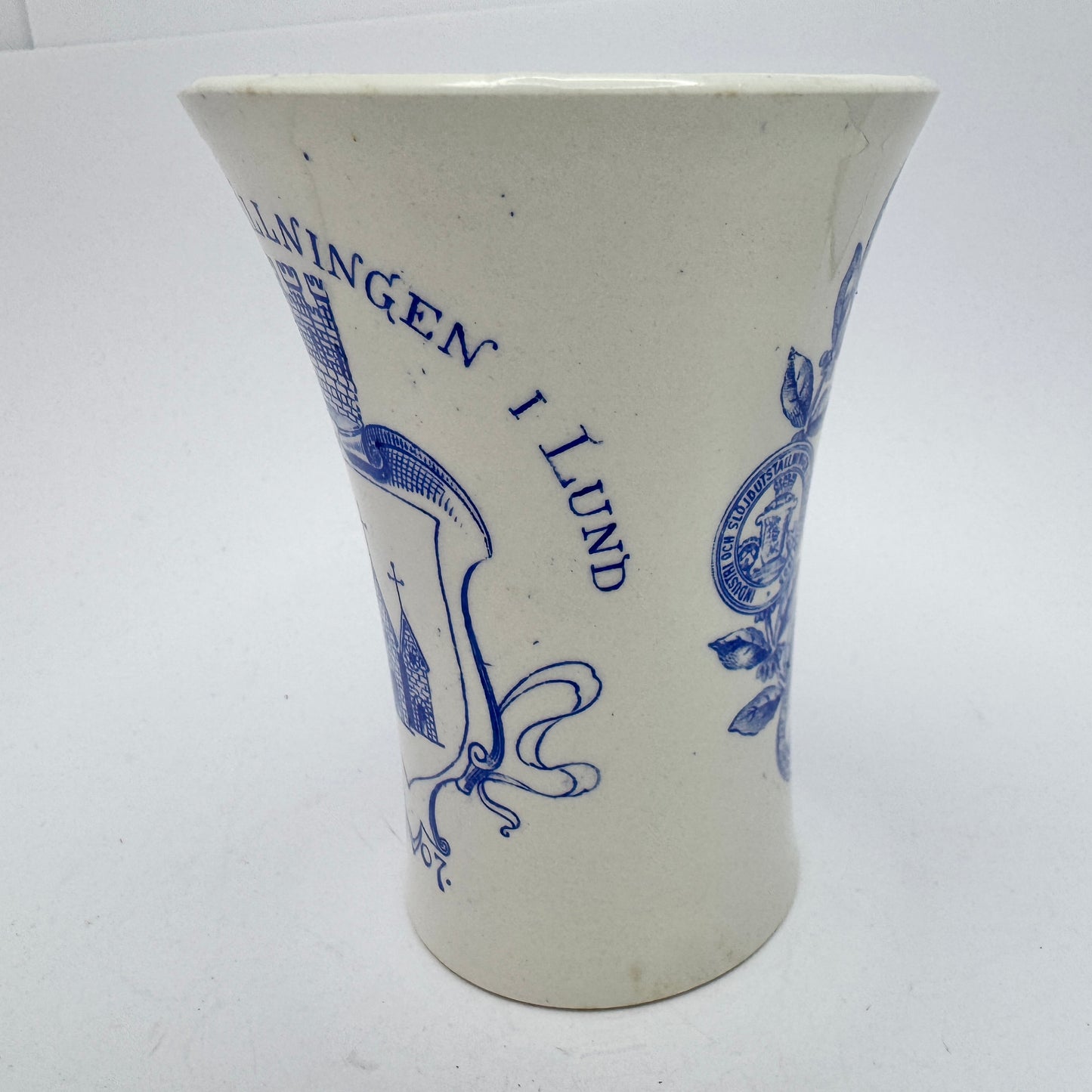 Exhibition Memorabilia Sweden 1907. Antique Jugendstil Porcelain Coffee Mug by Gustafsberg.