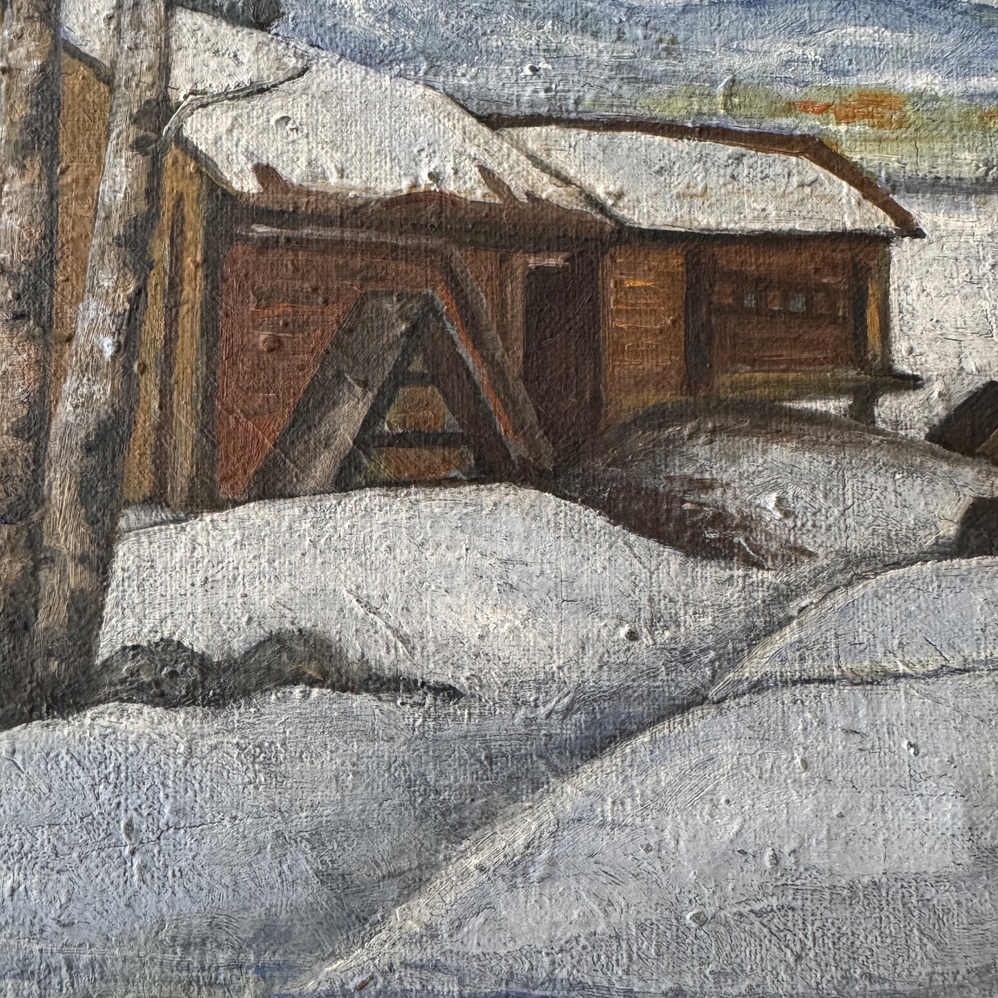 Winter Silence 1941. Vintage Swedish Oil Painting.