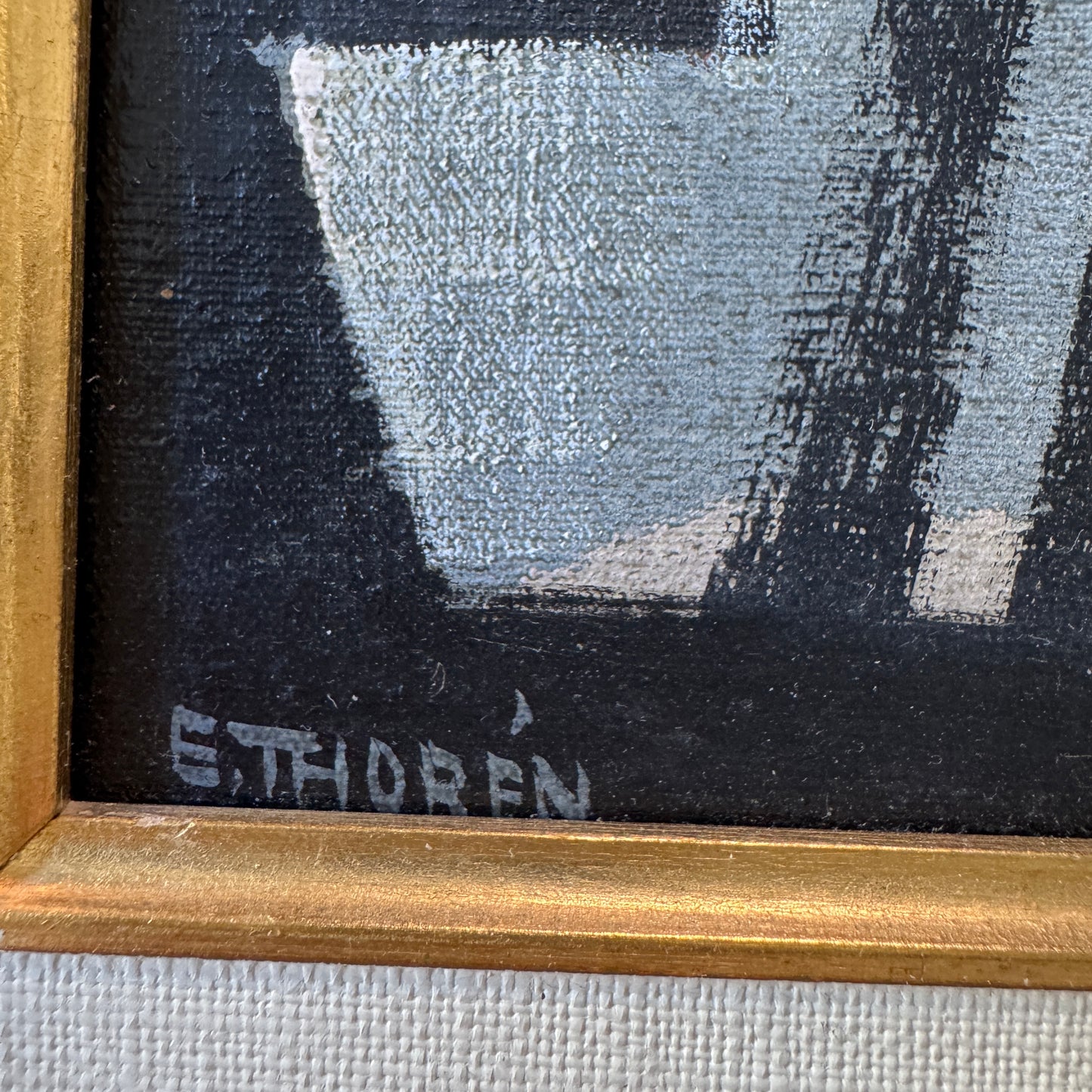 Esaias Thorén, Sweden. Abstract Composition. Vintage Original Oil Painting.