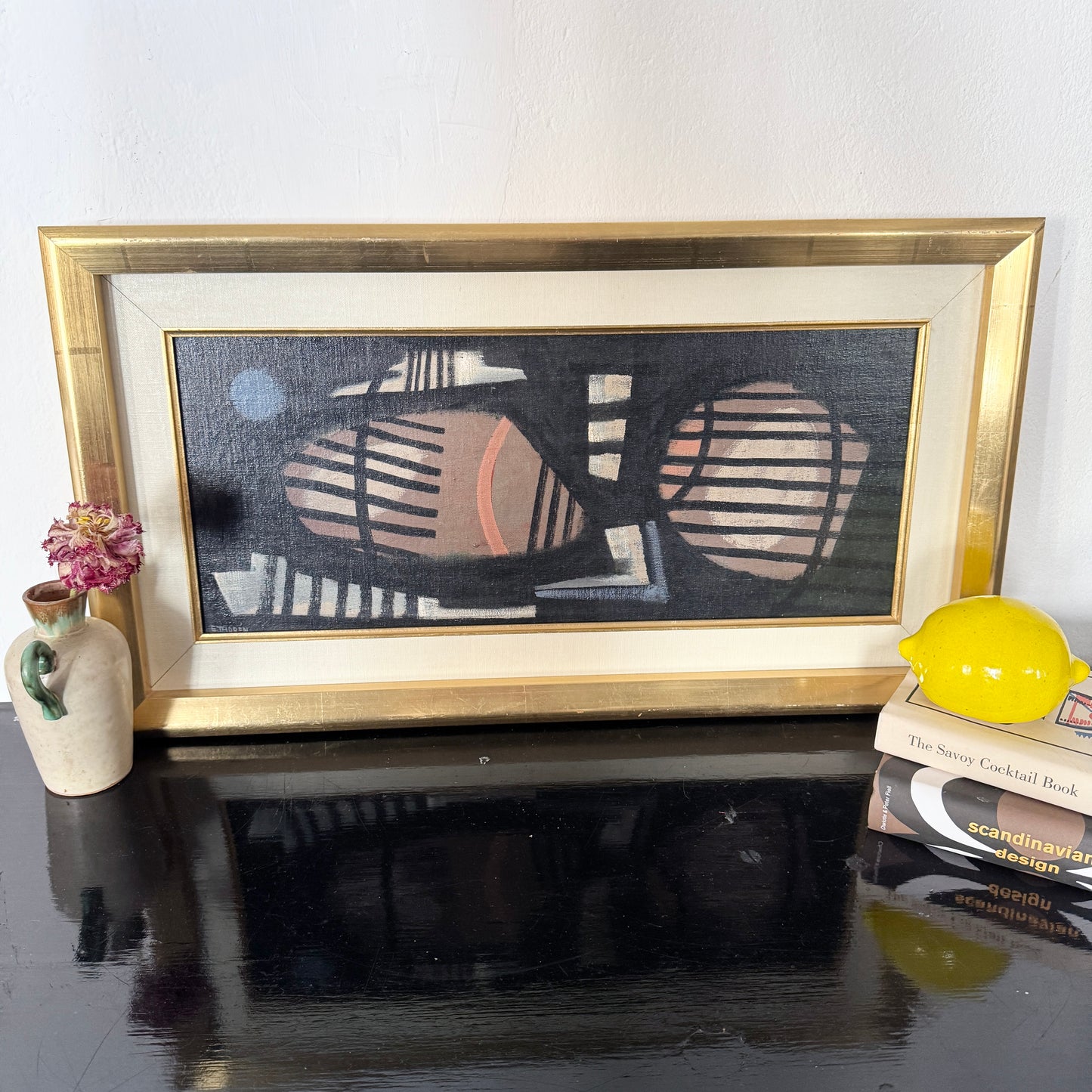 Esaias Thorén, Sweden. Abstract Composition. Vintage Original Oil Painting.