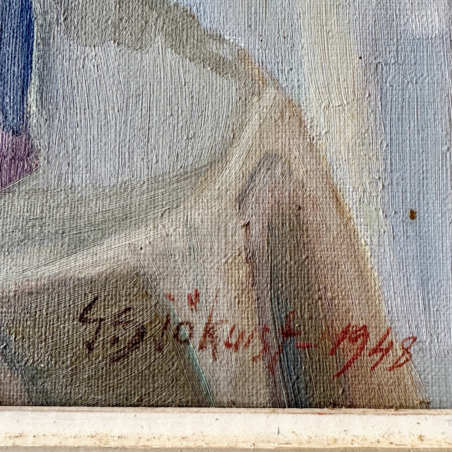 Amaryllis 1948. Vintage Swedish Oil Painting.
