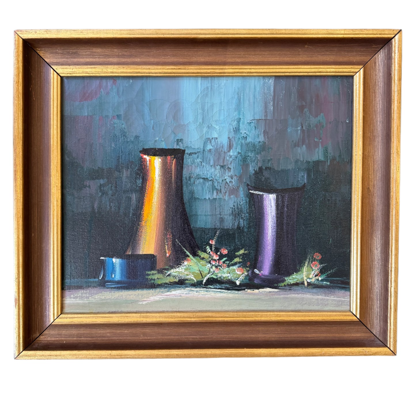 Vessels in Stillness. Vintage Swedish Still Life Oil Painting.