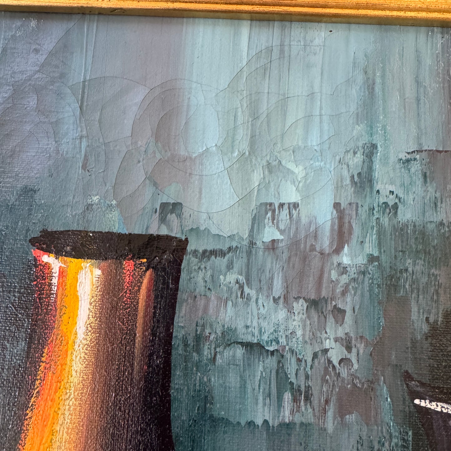 Vessels in Stillness. Vintage Swedish Still Life Oil Painting.
